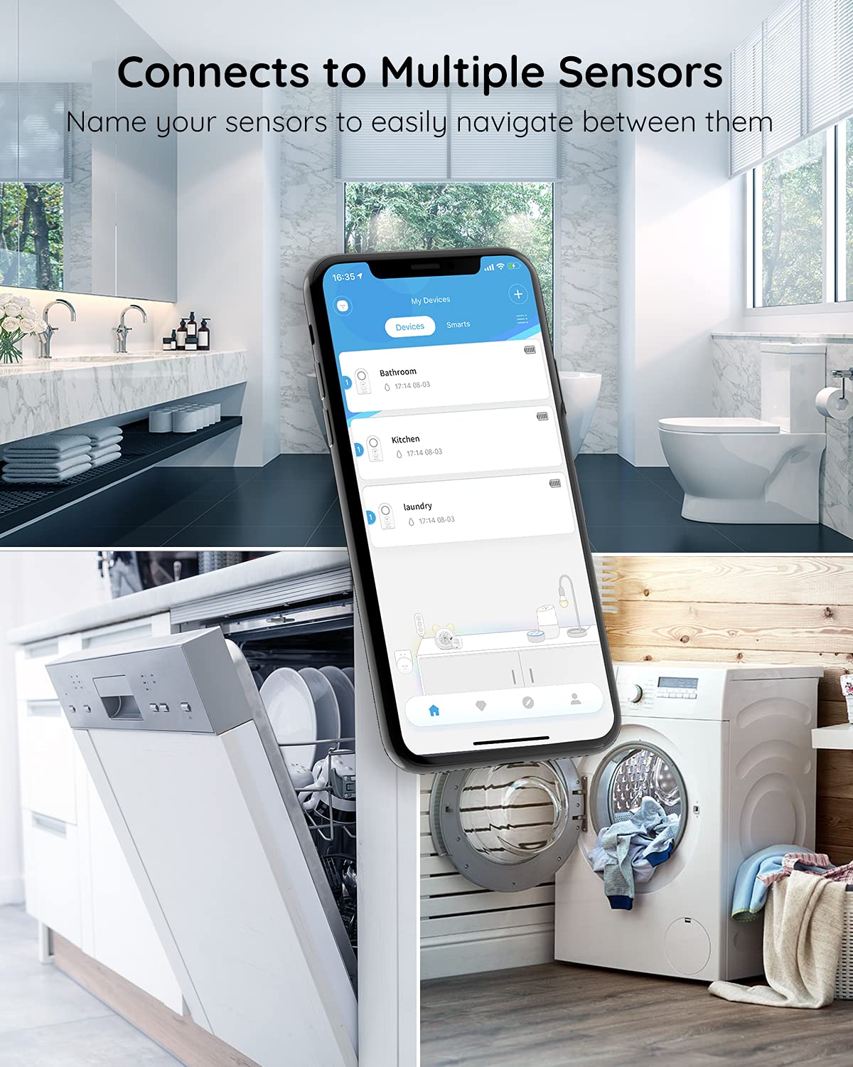 Govee 3-Pack Smart Water Leak Detector