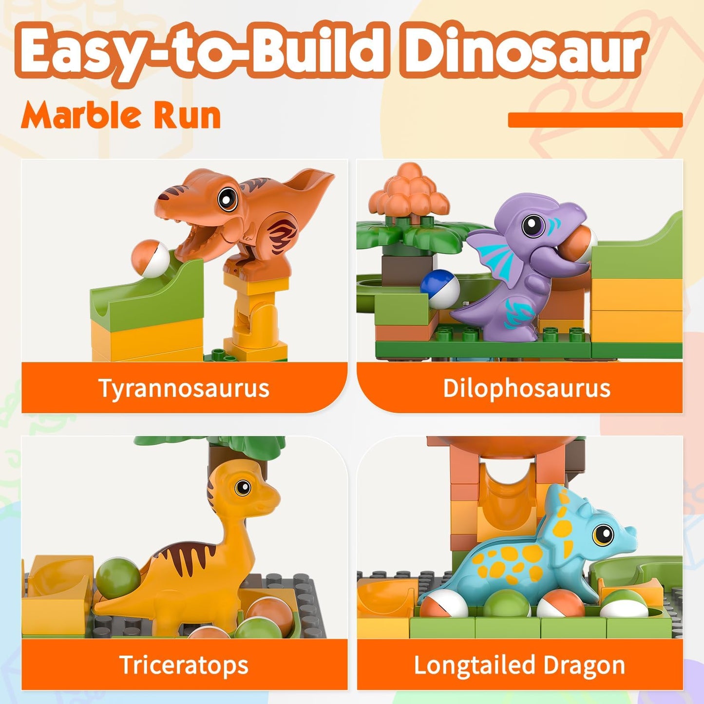 Dinosaur Marble Run with STEM Building Blocks