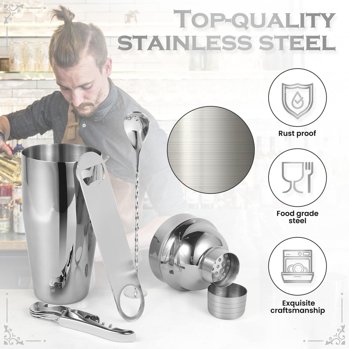 Cocktail Shaker Set 24-Piece Bar Accessories