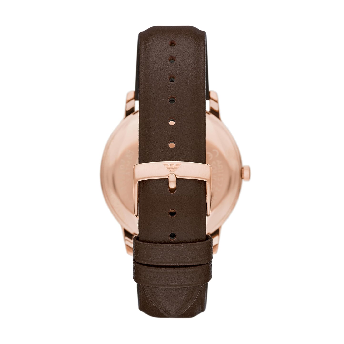 Emporio Armani Men's Three-Hand Date Brown Leather Band Watch (Model: AR11572)
