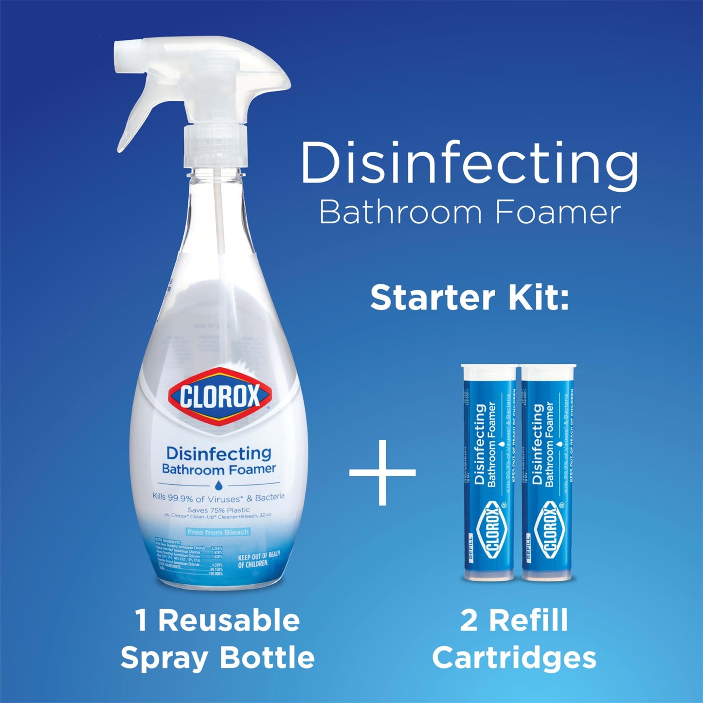 Clorox Bathroom Foamer Kit with 2 Refills