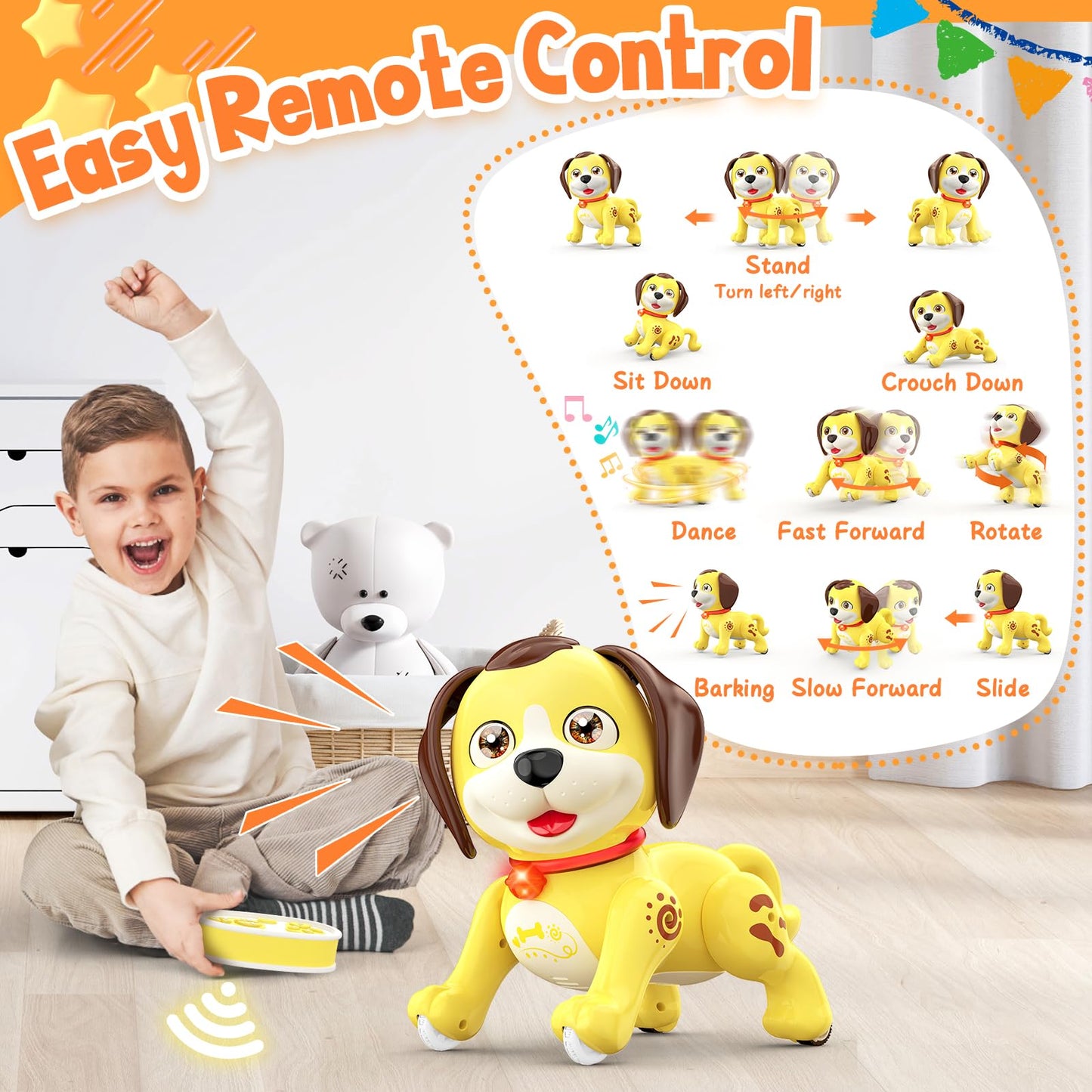RC Interactive Robot Dog Toy with Music and Dance