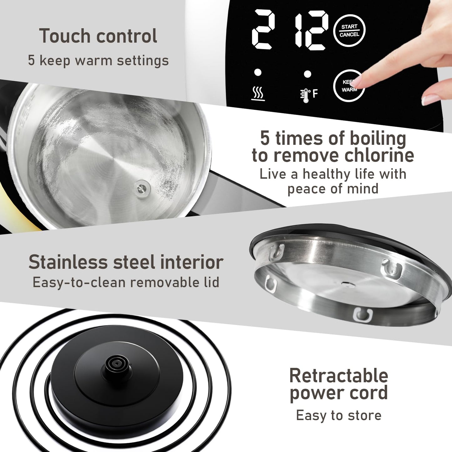 Electric Kettle with 5 Temp Presets and Keep Warm
