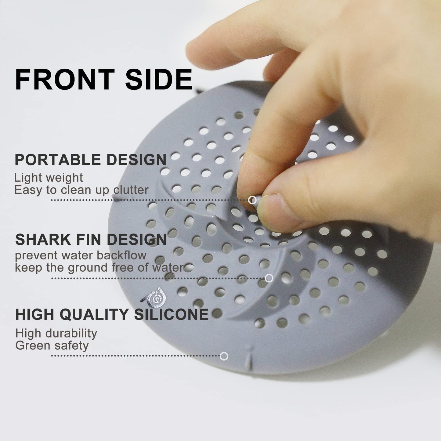 PoliPoki 2 Packs Bathtub Drain Hair Catcher Durable Silicone, Shower Drain Cover Hair Catcher with Suction Cup, Easy to Install and Clean Suit, Great for Shower, Bathtub, Tub, Bathroom