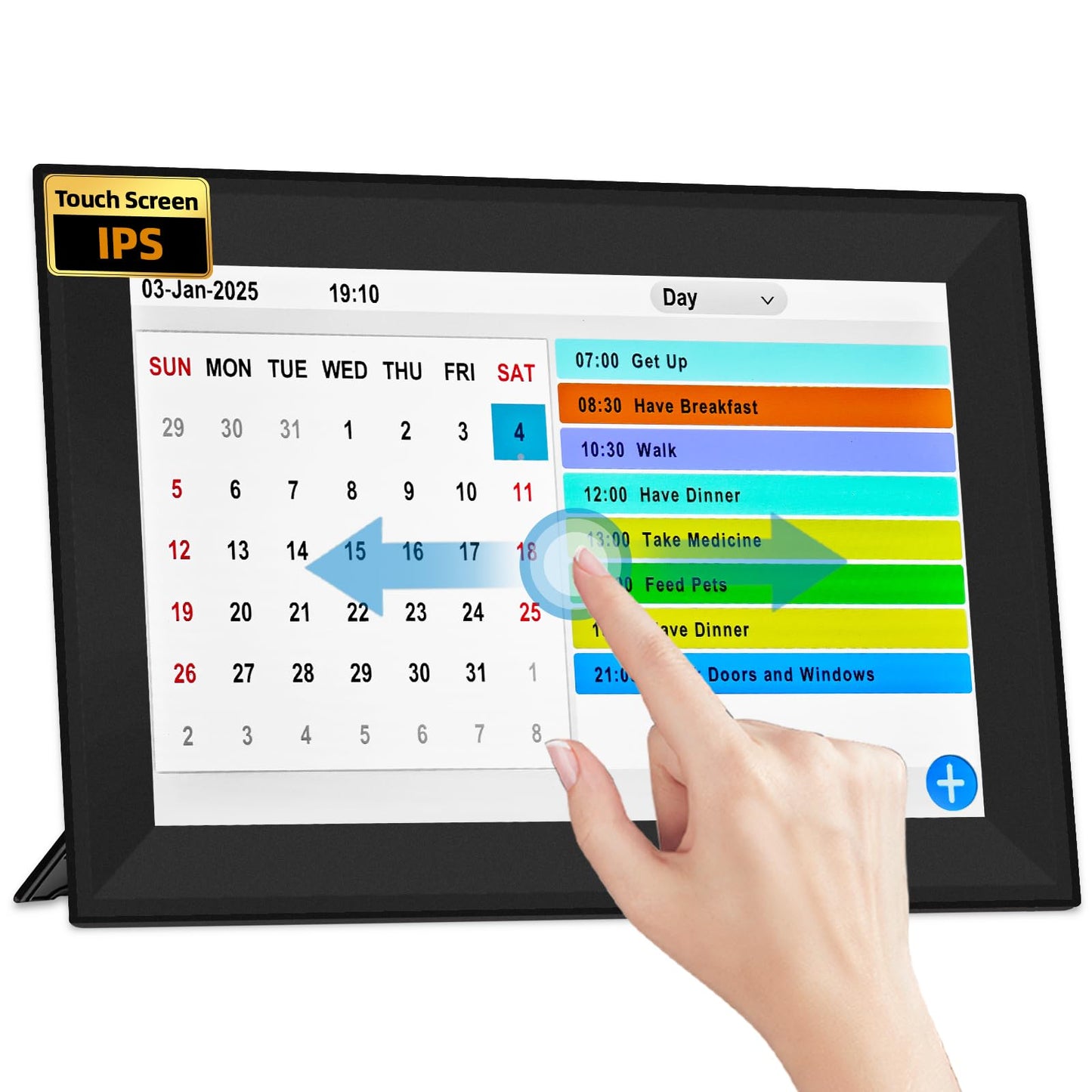 10.1" Touchscreen Dementia Clock by TIXINPO