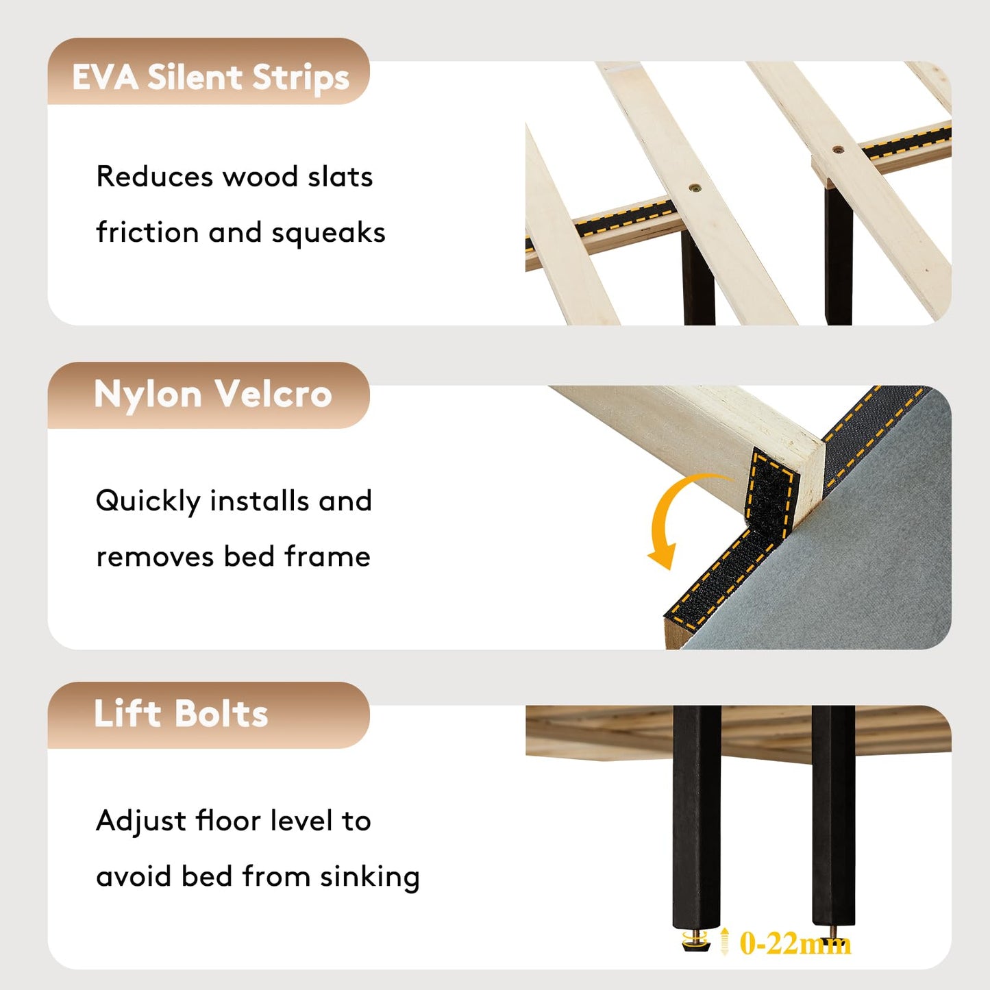 Full Size Adjustable Upholstered Bed Frame