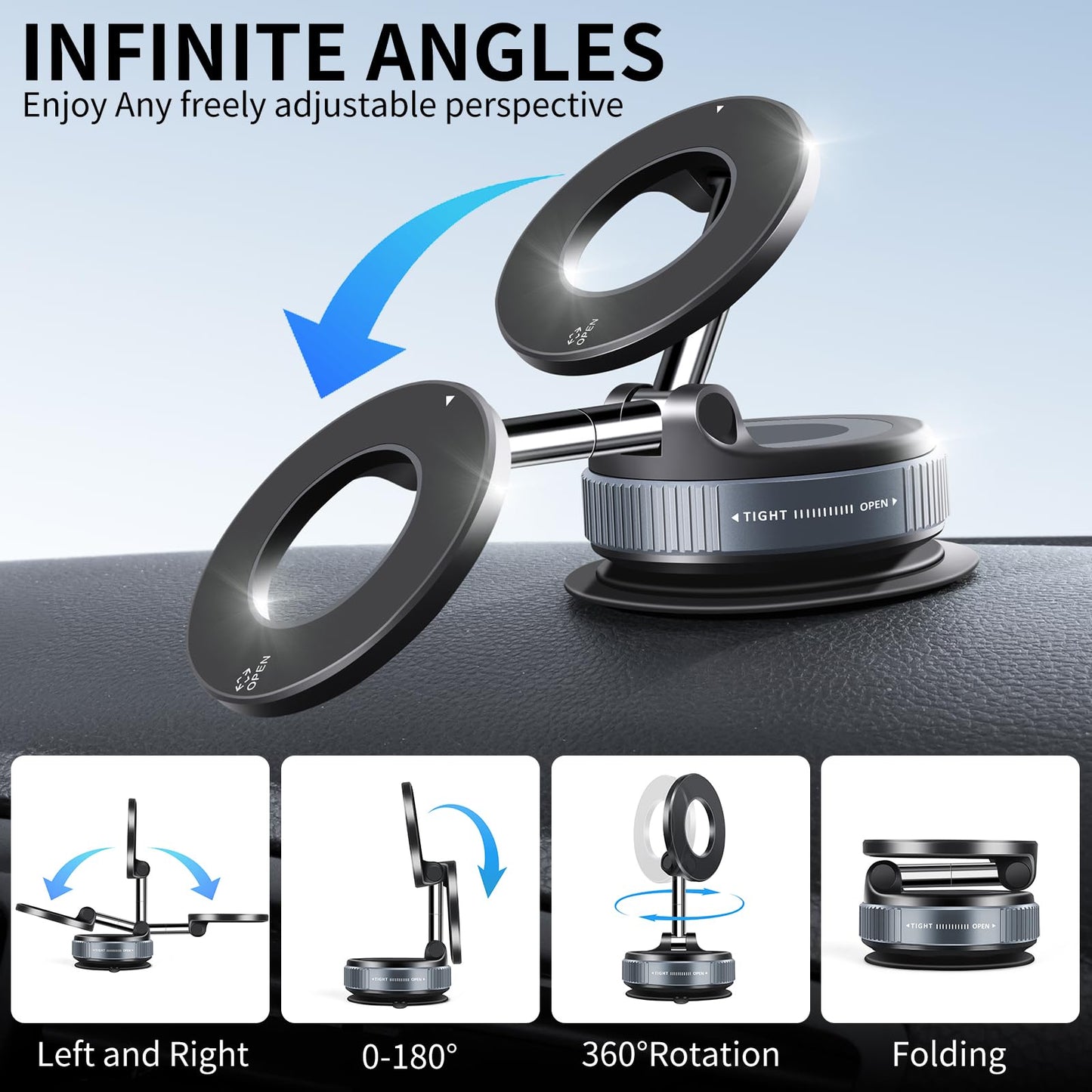 Vacuum Suction Magnetic Phone Holder for Cars