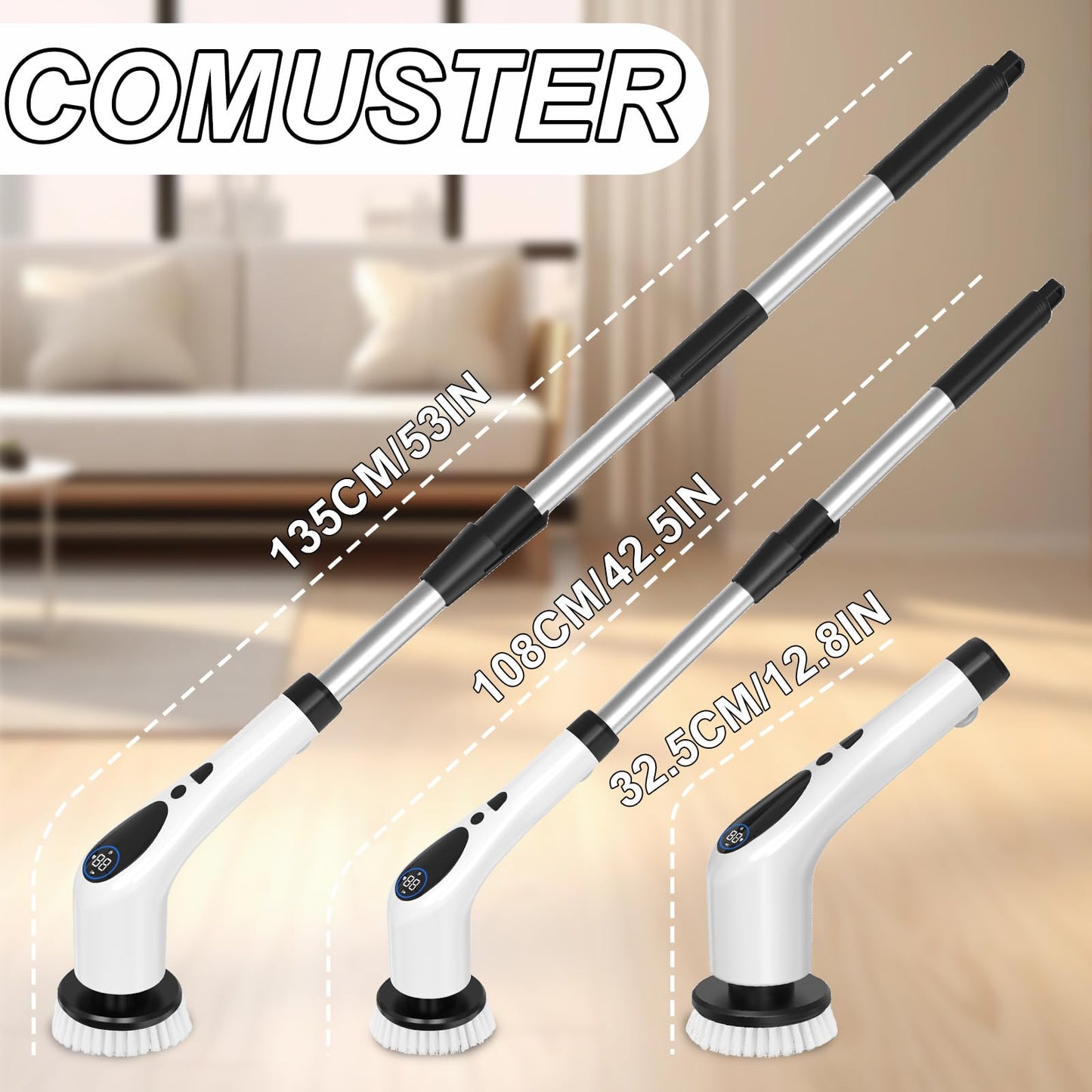Cordless Electric Shower Scrubber with 9 Heads