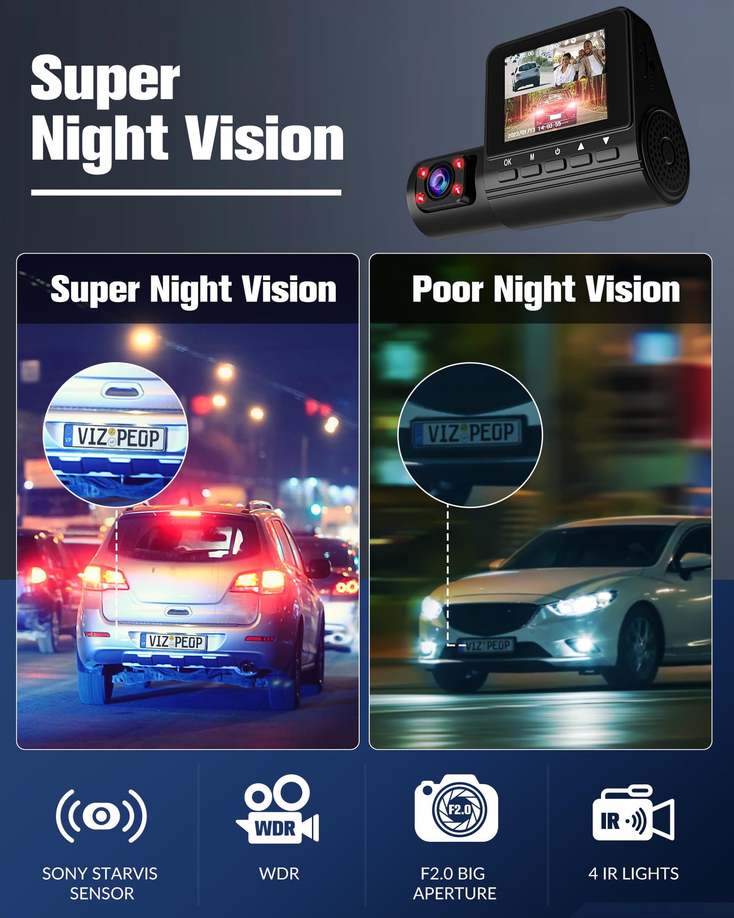 Dash Camera for Cars,4K Full HD Dash Cam Front and Rear Inside, Dashcam with Night Vision with Free 32GB Card,Built-in Loop Recording,Accident Lock,G-Sensor,WDR,24H Parking Monitor - (S6)