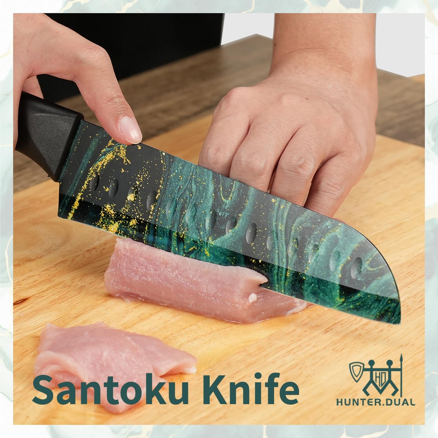 12-Piece HUNTER.DUAL Kitchen Knife Set with Covers