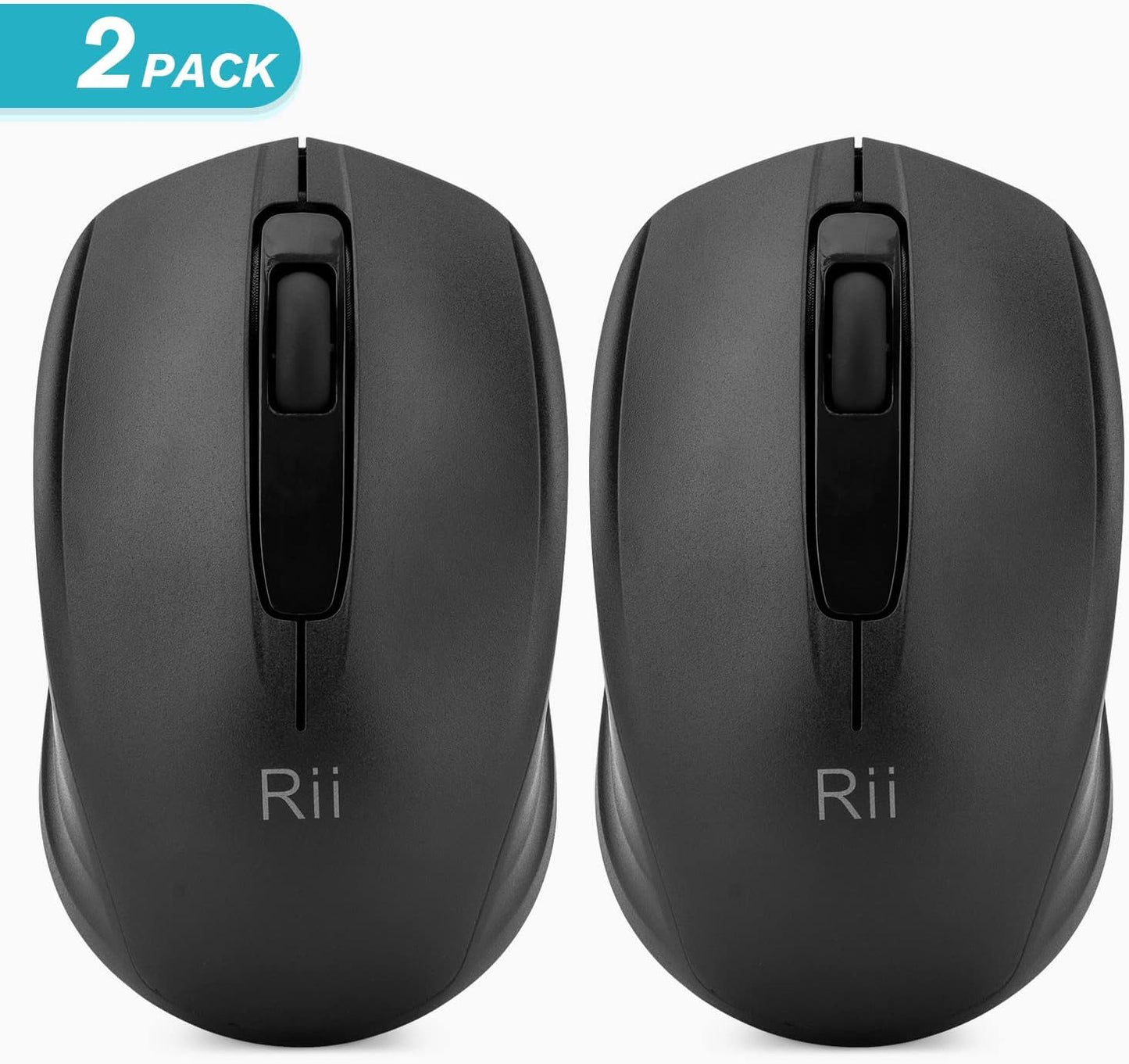 Rii Wireless Mouse 2.4G USB Dongle - 2-Pack