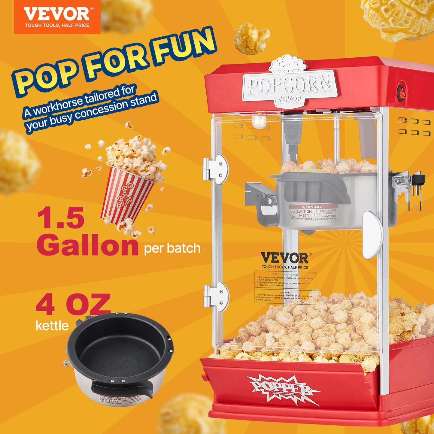 4 Oz VEVOR Popcorn Maker for Movie Nights