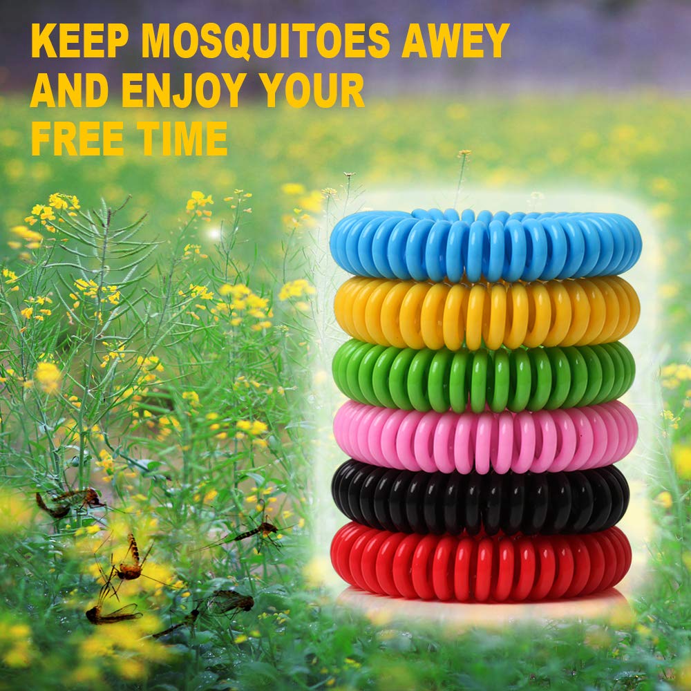 BuggyBands Mosquito Repellent Bracelets, 50 Pack DEET-Free Mosquito Bands for Adults and Kids, Individually Wrapped Waterproof Repellent Wristbands