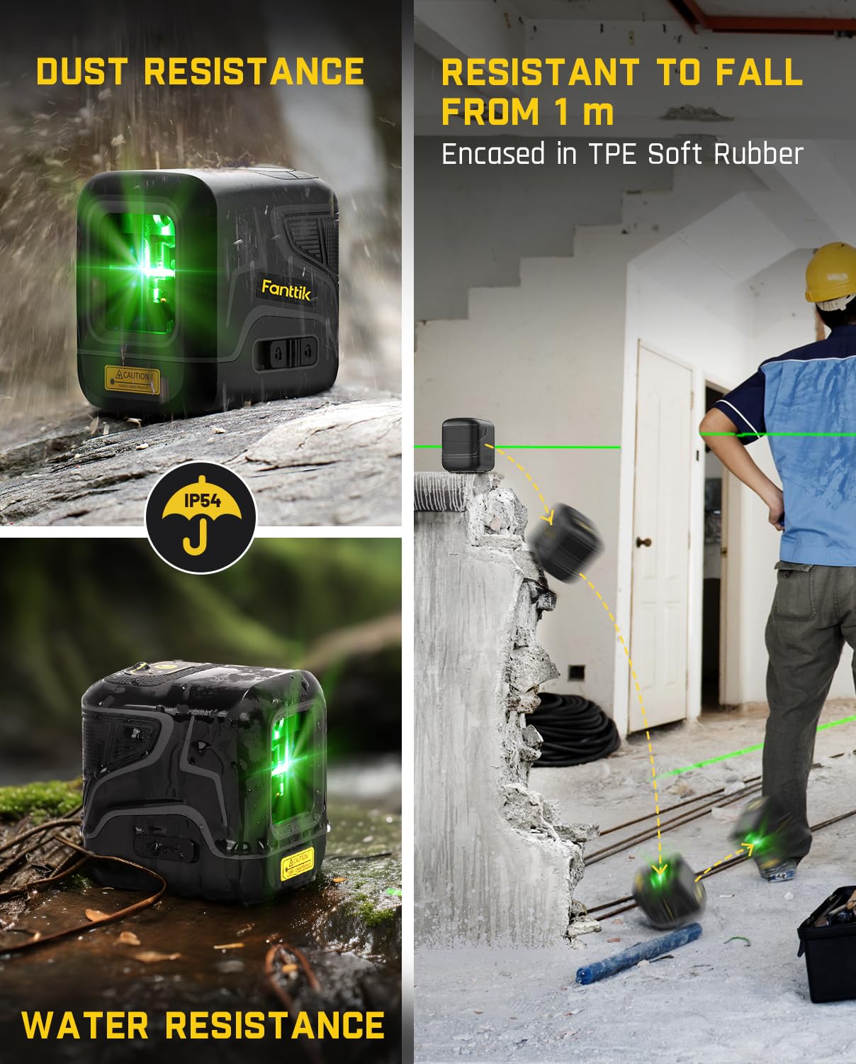 Fanttik 100ft Self-Leveling Green Laser Level