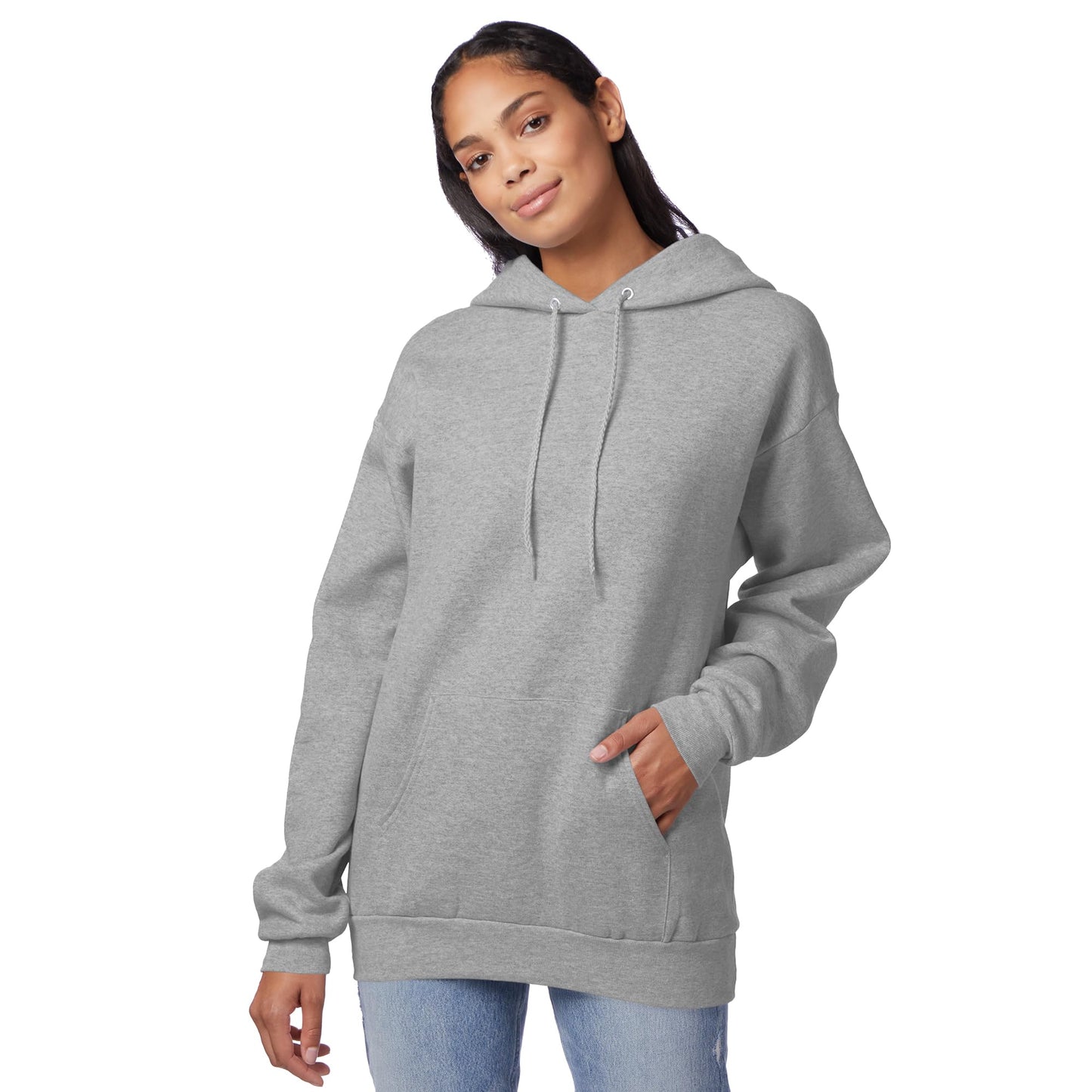 Hanes EcoSmart Men's Hooded Sweatshirt, Light Steel
