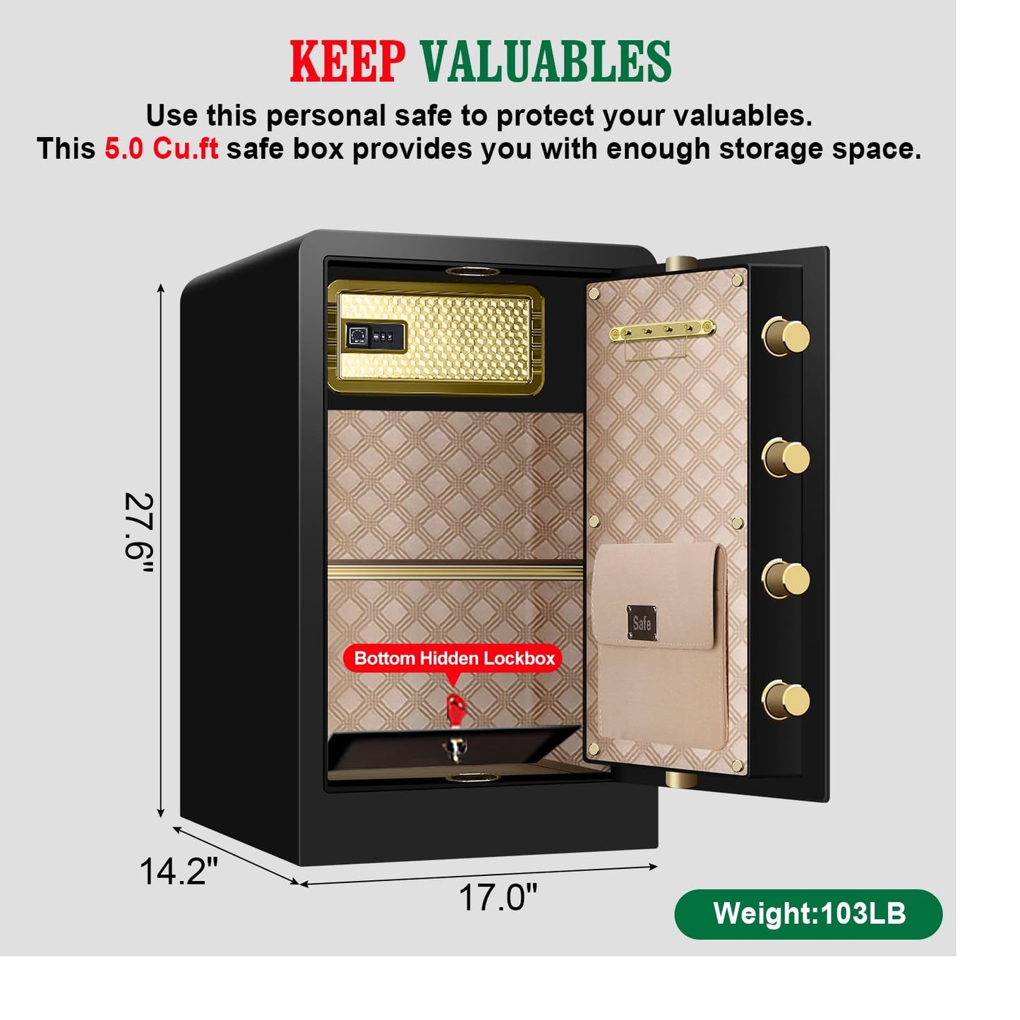 Extra Large Fireproof Safe with Lock Box