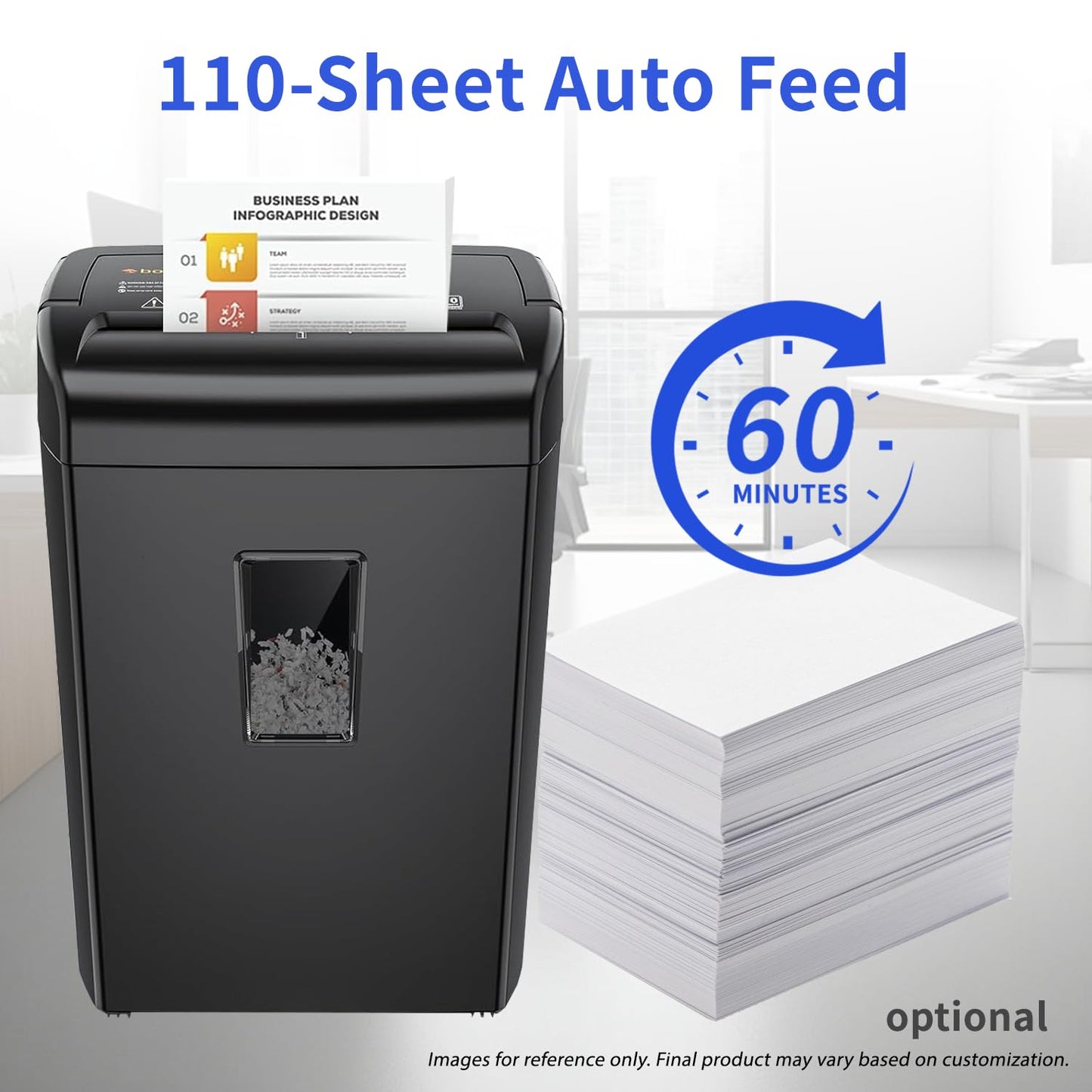 Bonsaii 110-Sheet Professional Paper Shredder