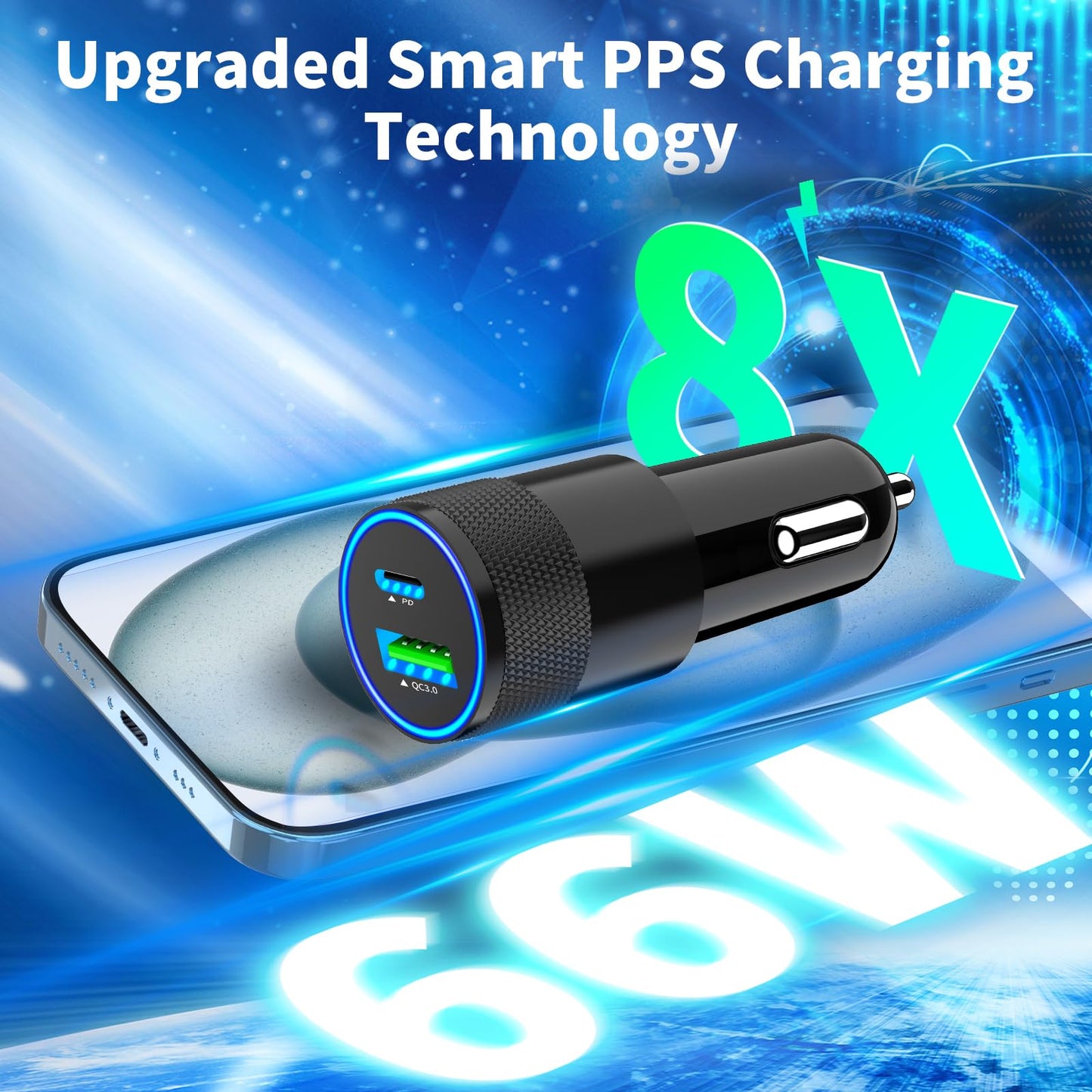 iPhone 16 Fast Car Charger with Braided Cable