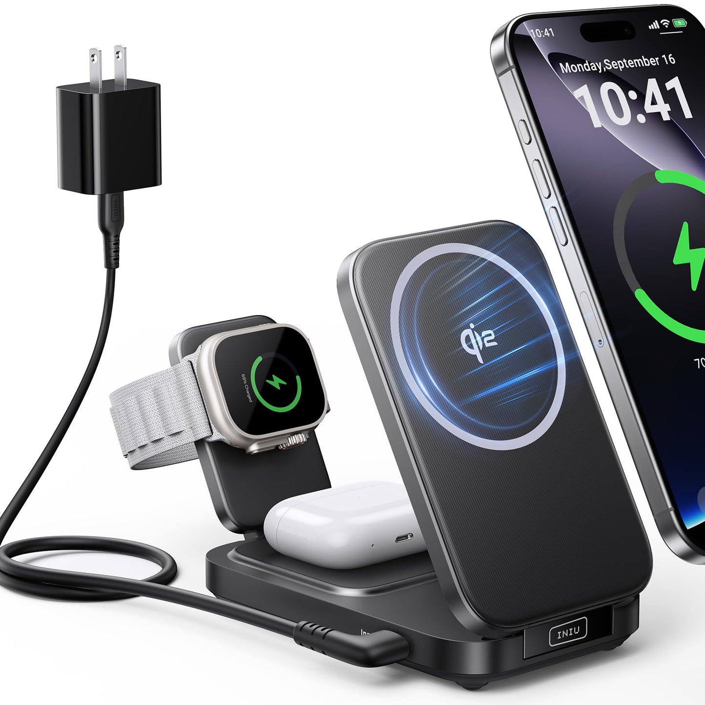 INIU 3-in-1 Wireless Charging Station for Apple