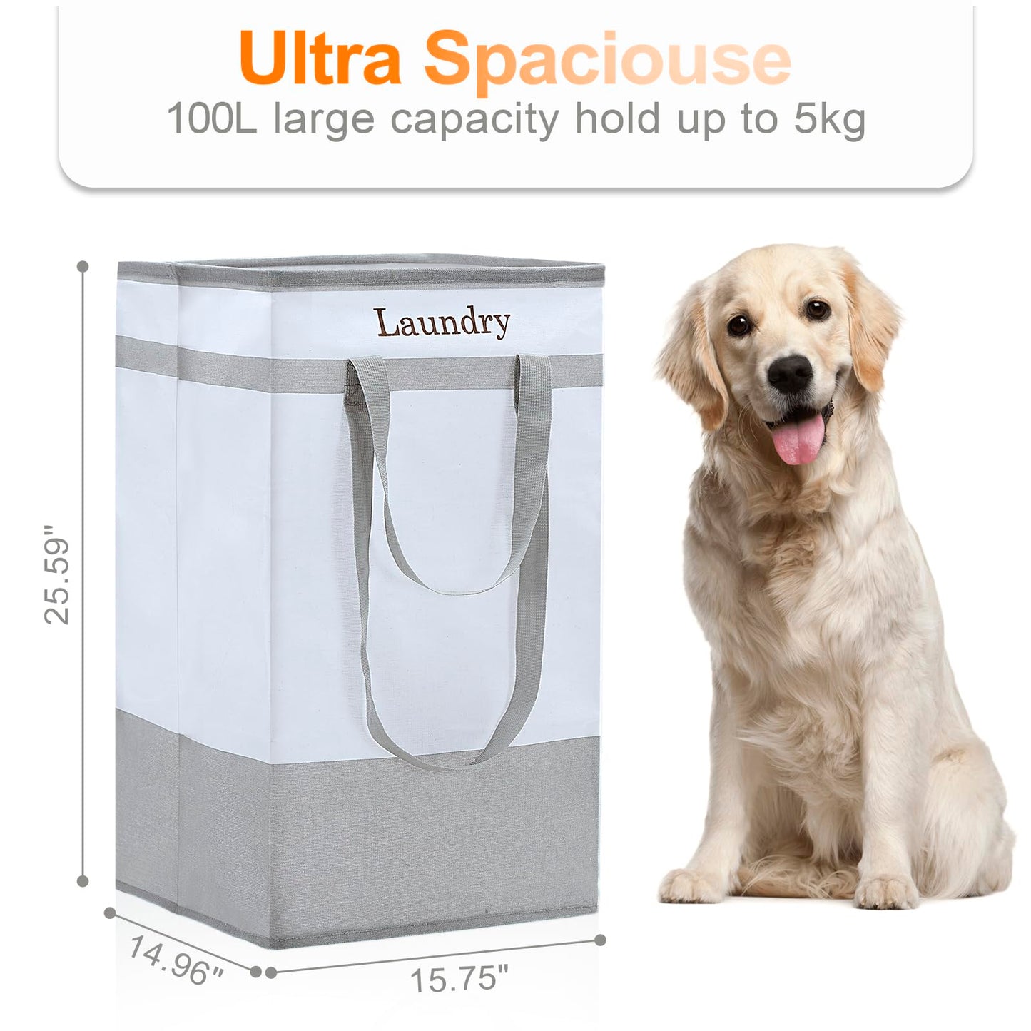 2 Pack Laundry Basket with Easy Carry Handles