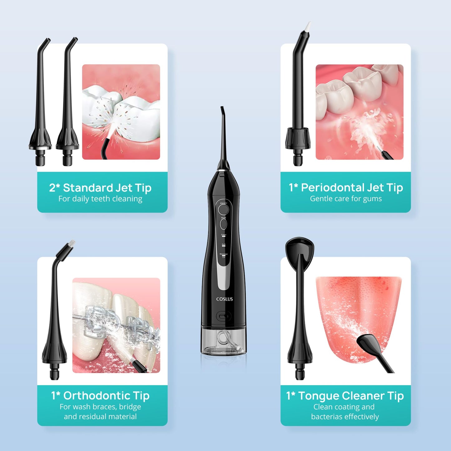COSLUS Portable Cordless Water Dental Flosser