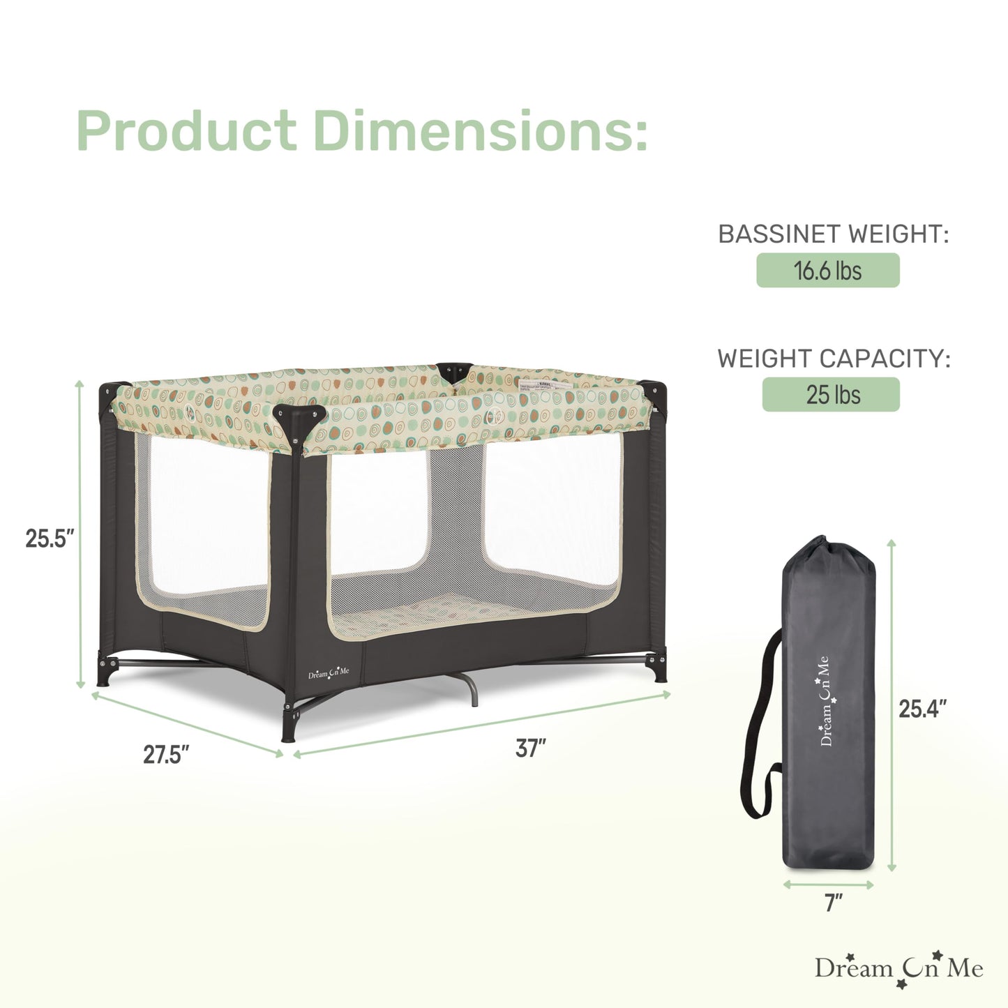 Dream On Me Portable Baby Playard with Mat