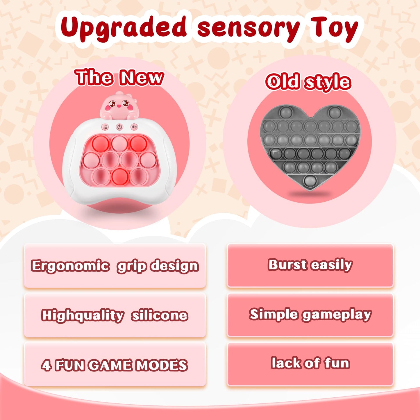 Handheld Push Game Console for Kids 6-12