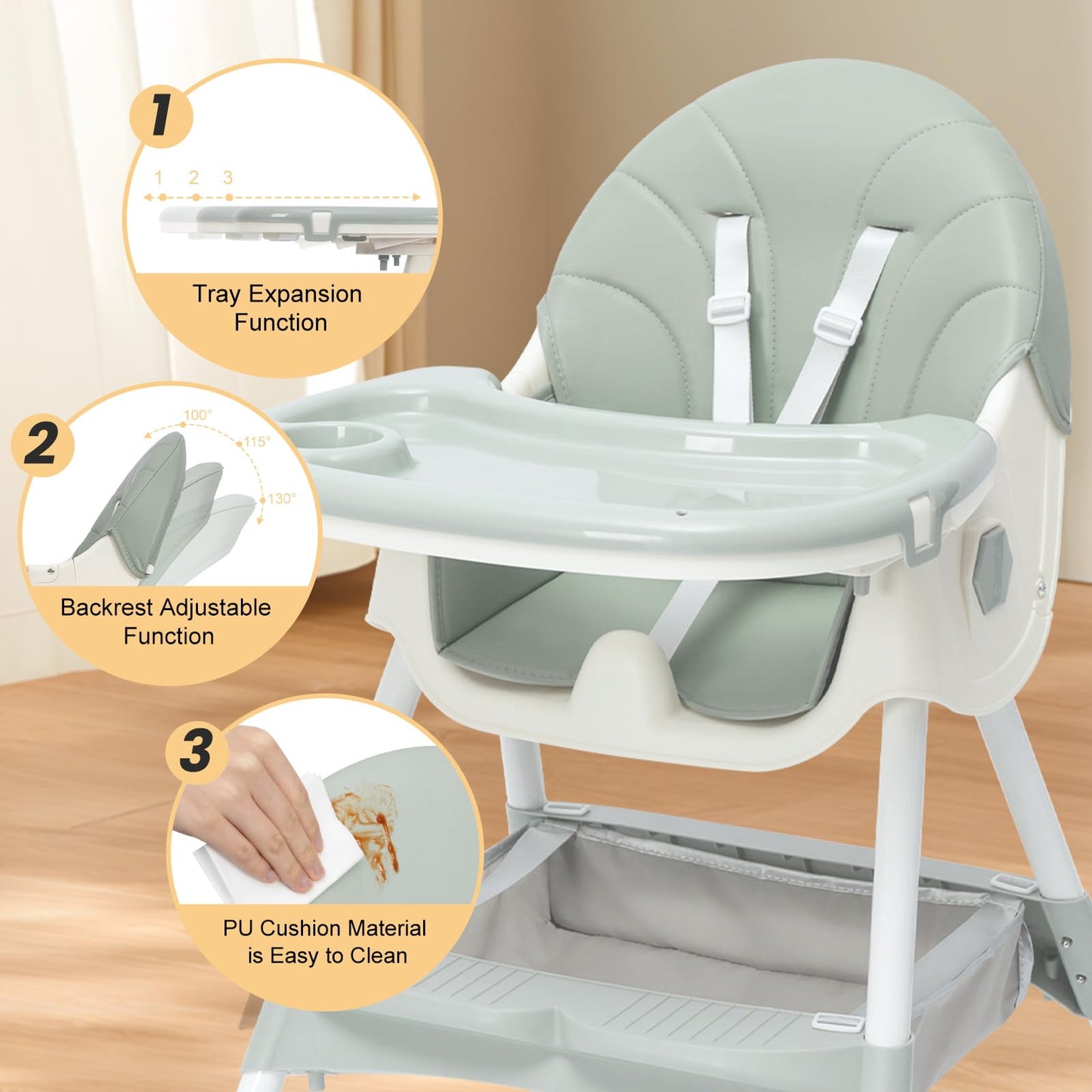 2-in-1 Convertible High Chair for Babies