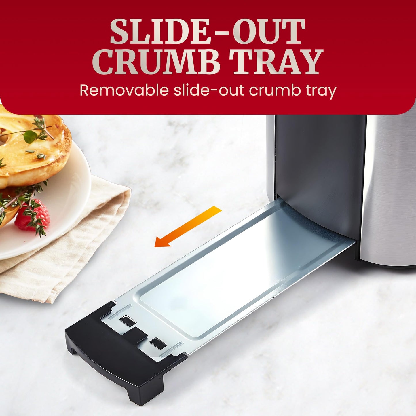 4-Slice Elite Gourmet Toaster with Extra Wide Slots