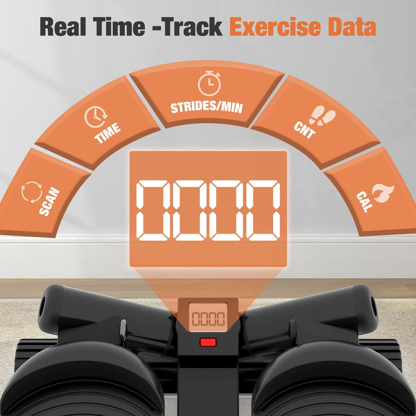 Mini Stair Stepper with Resistance Bands for Home