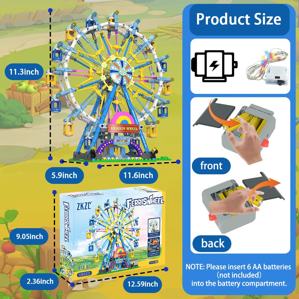 Ferris Wheel Building Blocks Set for Kids
