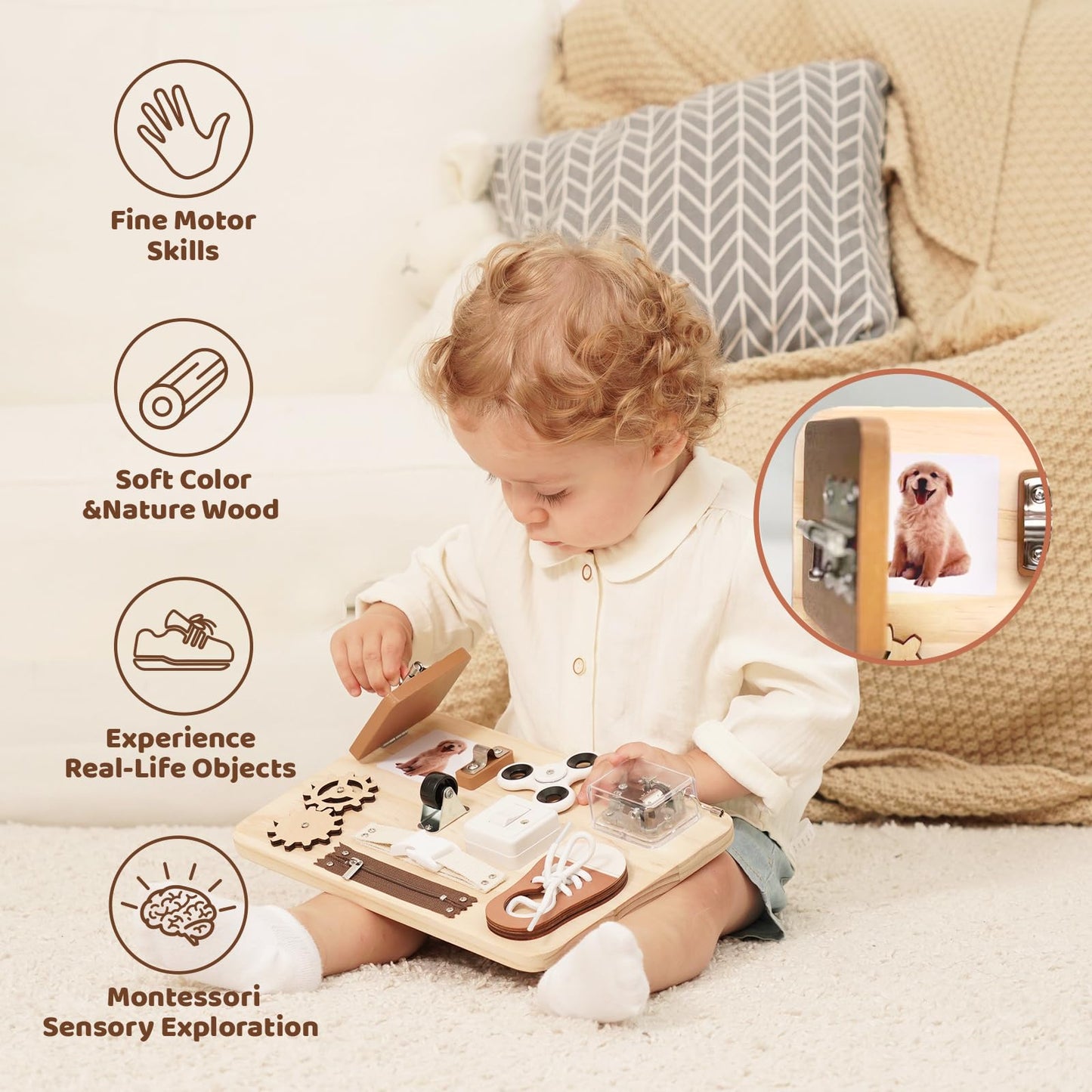 Busy Board Montessori Sensory Toys for Toddlers