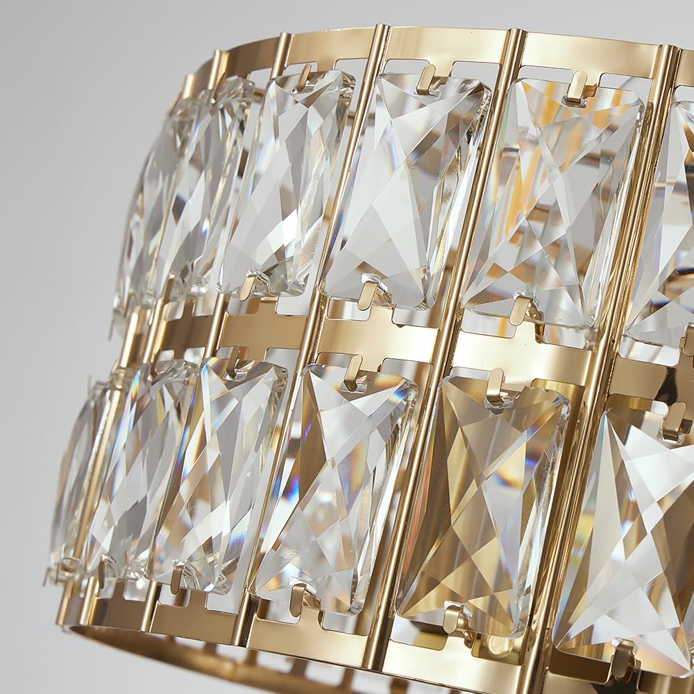 Modern Crystal Semi Flush Mount Ceiling Light