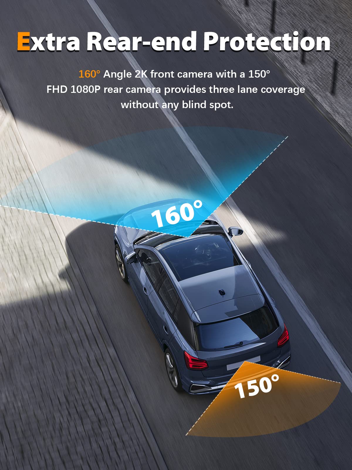 Dash Cam Front and Rear 2K+1080P, Free 64GB SD Card, Built-in WiFi, 4K Single Front Dash Camera for Cars, Car Camera, Dual Dashcams for Cars with Night Vision, 24 Hours Parking Monitor, Loop Recording