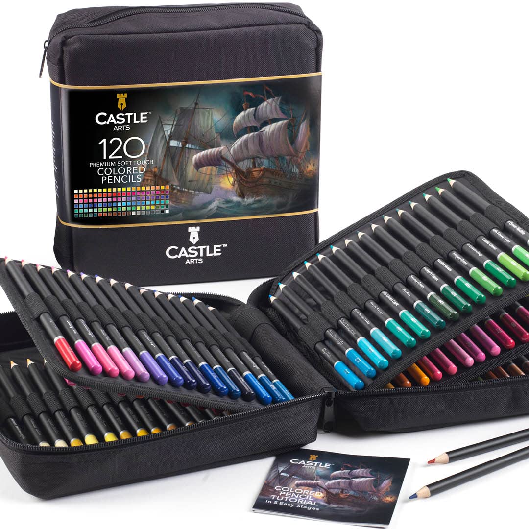 Castle Art 120 Colored Pencils in Zipper Pouch