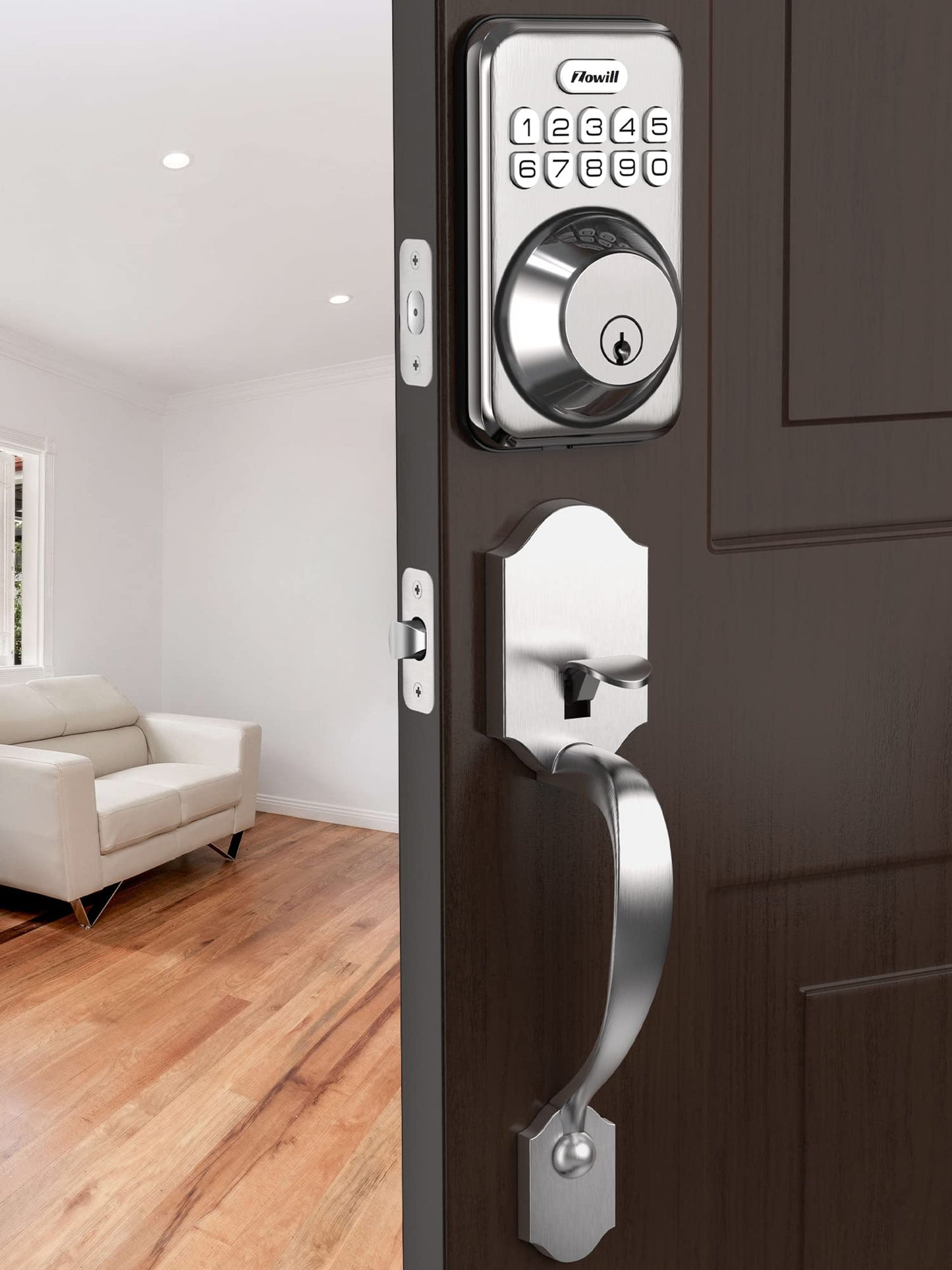 Electronic Keypad Deadbolt Door Lock, Satin Nickel