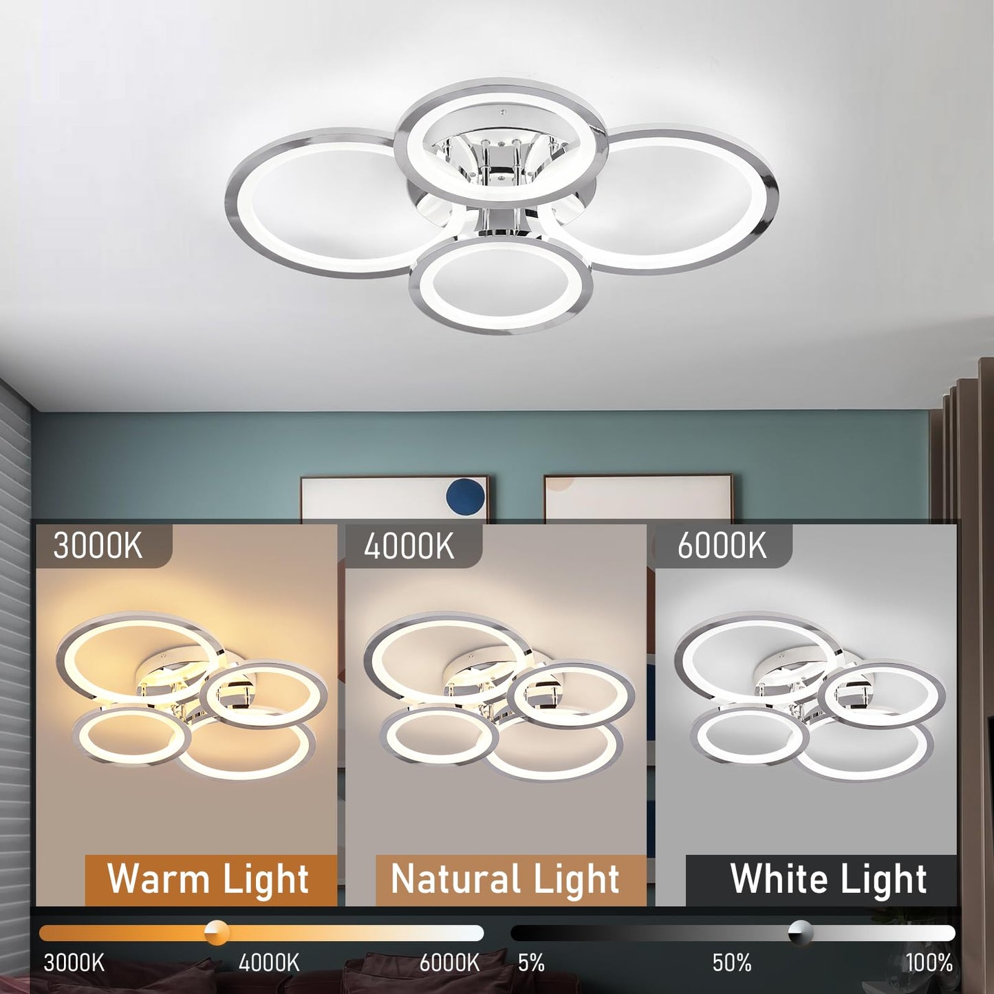 ADISUN Dimmable LED Flush Mount Ceiling Light