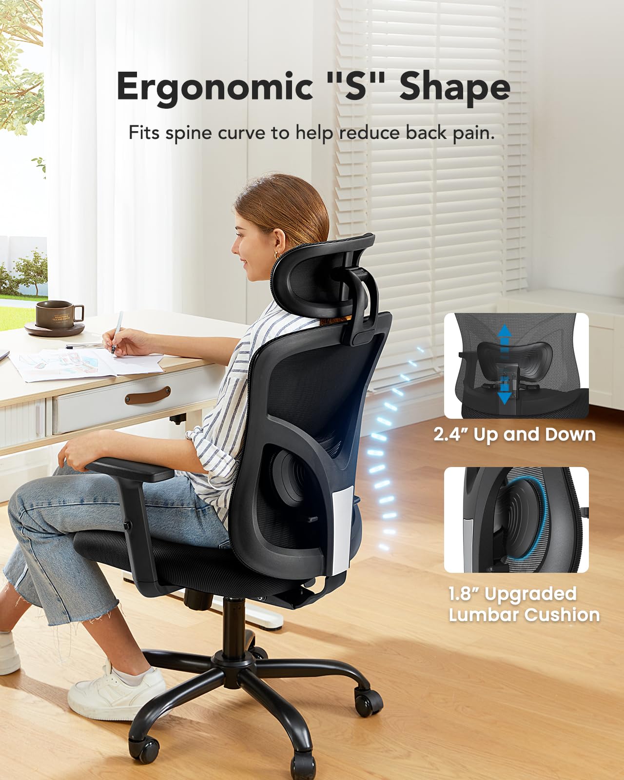 HUANUO Ergonomic High Back Office Chair