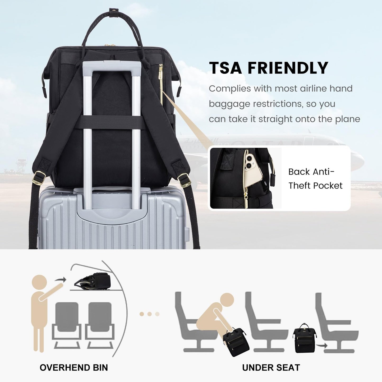 LOVEVOOK Waterproof Laptop Backpack Purse for Women