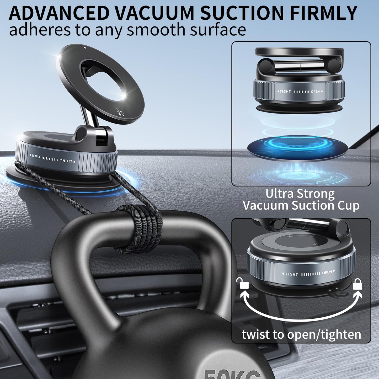 Vacuum Suction Magnetic Phone Holder for Cars