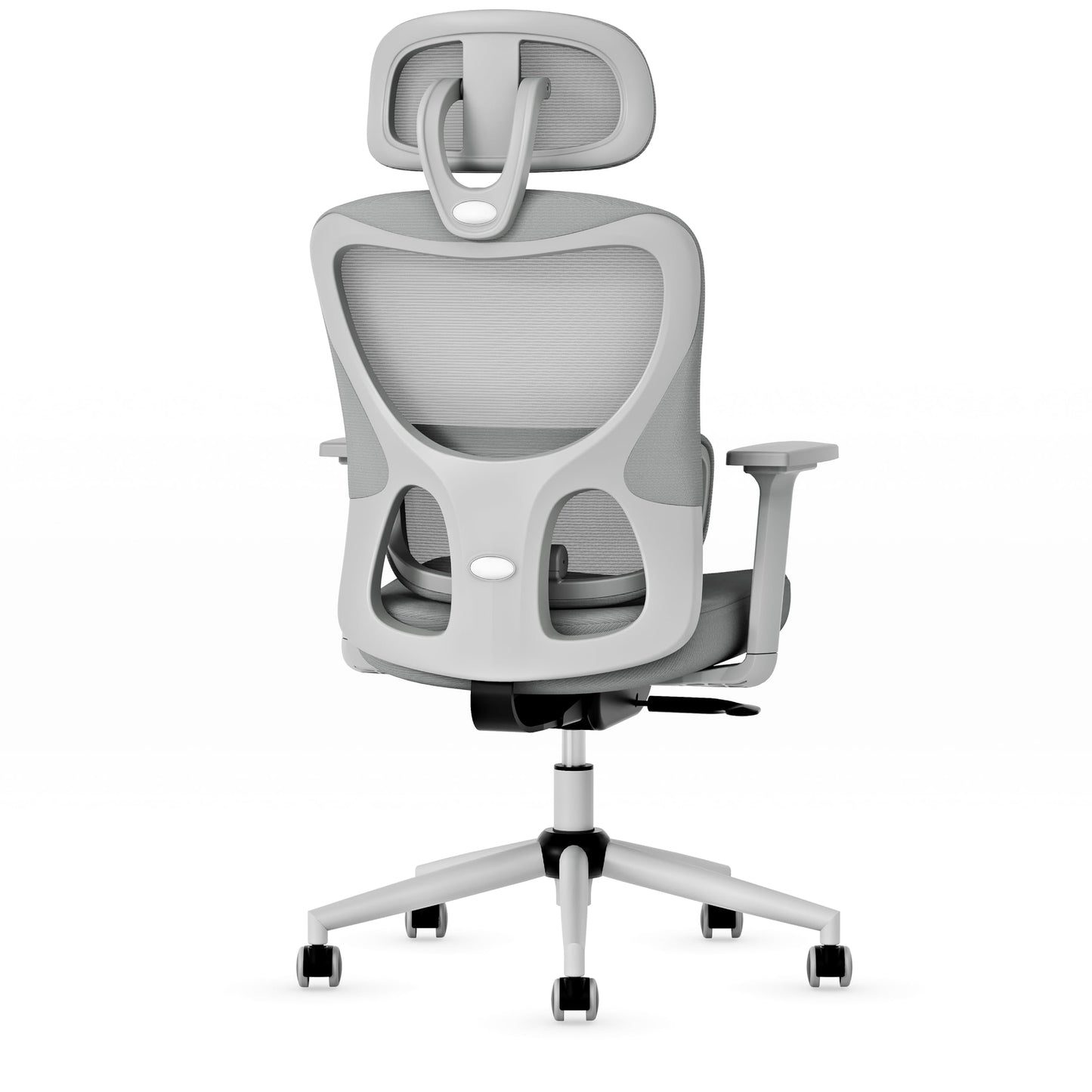 GABRYLLY Office Chair, Ergonomic Desk Chair with Adjustable Lumbar Support, 3D Armrest, Headrest, 4-Level Tilt Back, Home Mesh Chair with Wide Cushion Seat & PU Wheels for Adult Student