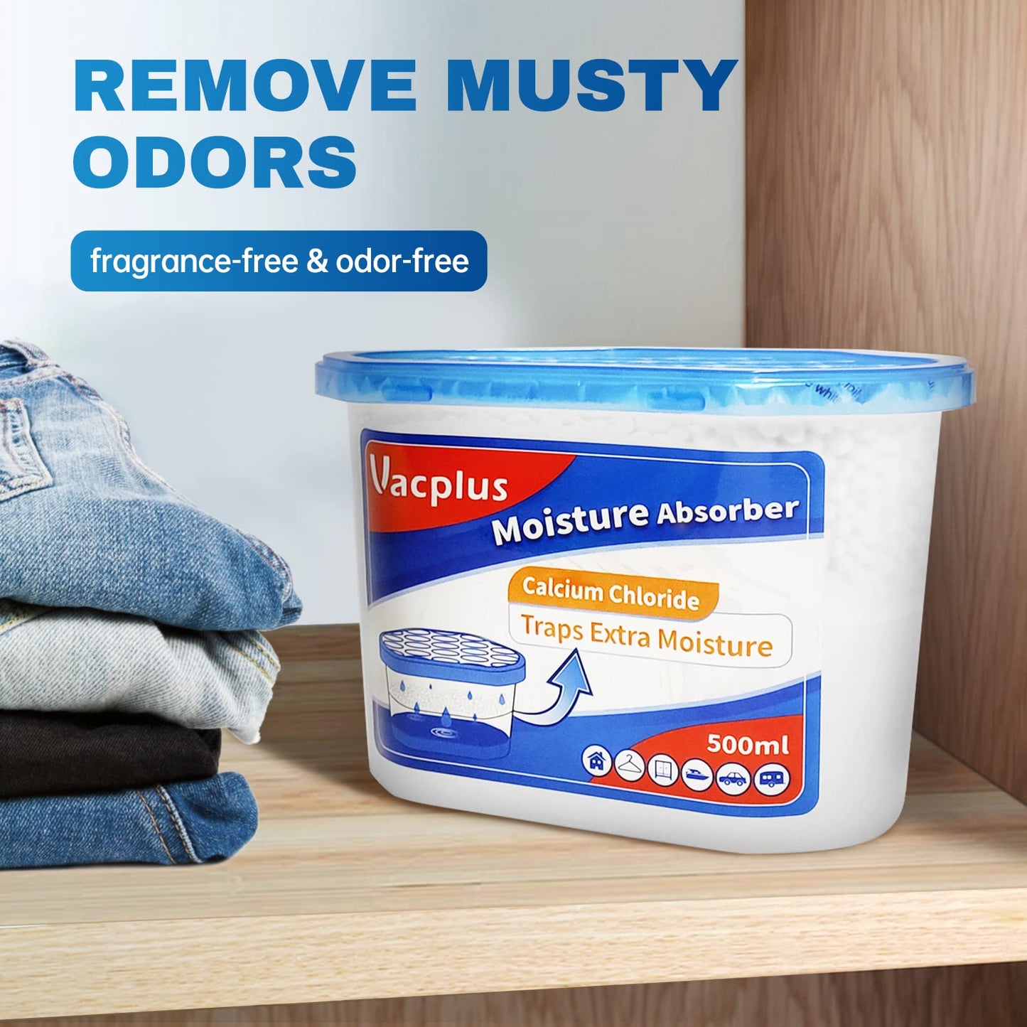 6 Pack Vacplus Moisture Absorbers for Humidity