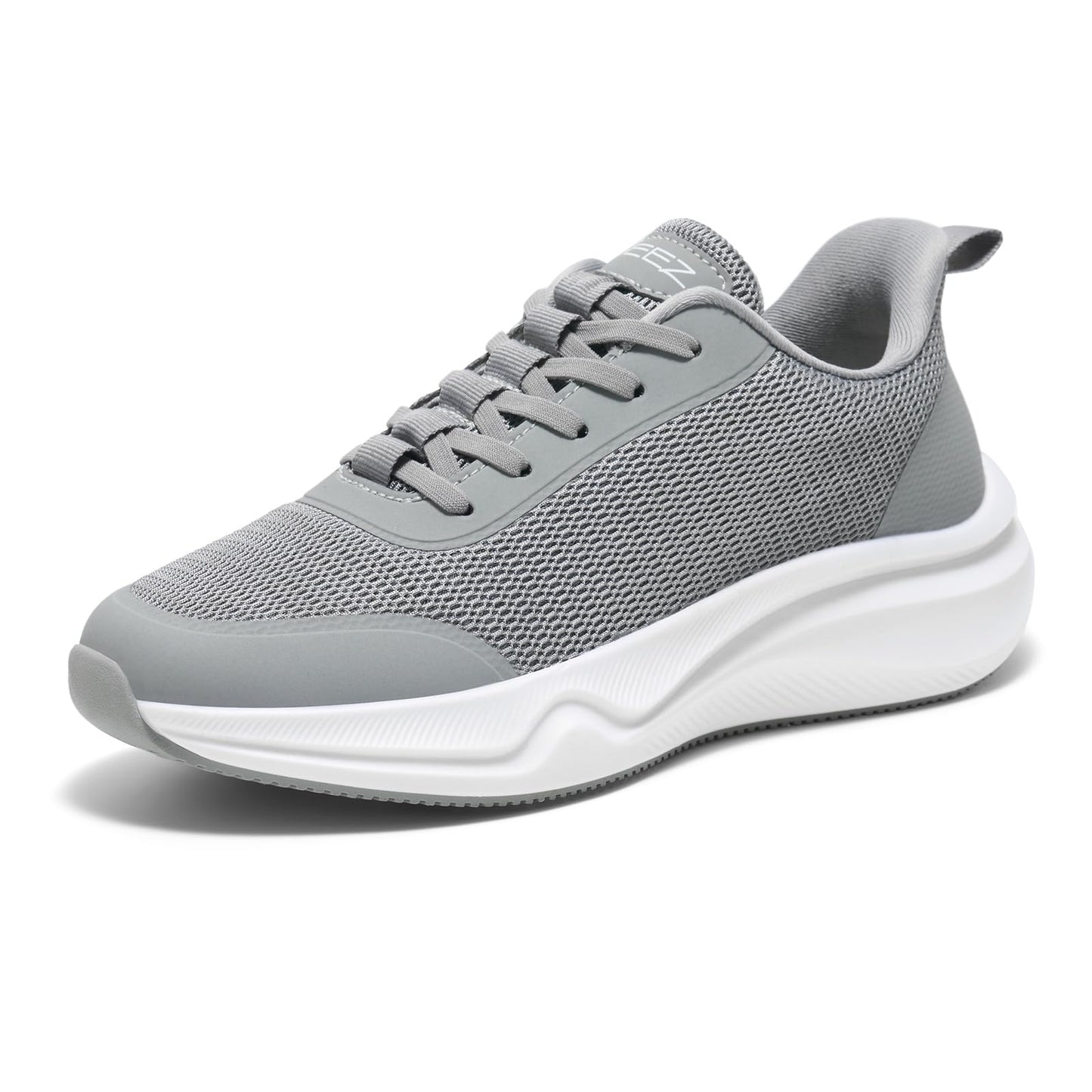 HEEZ Women's Walking Shoes Fashion Sneakers Slip On Shoes Platform Running Shoes Non Slip Tennis Shoes Comfortable Breathable Gym Shoes Size 7 Grey