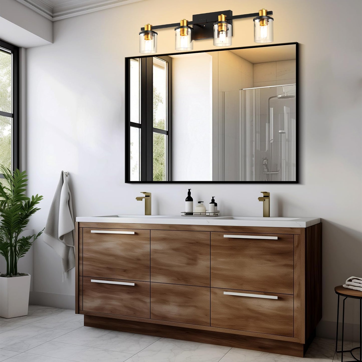 Modern 4-Light Bathroom Vanity Light by Lightdot