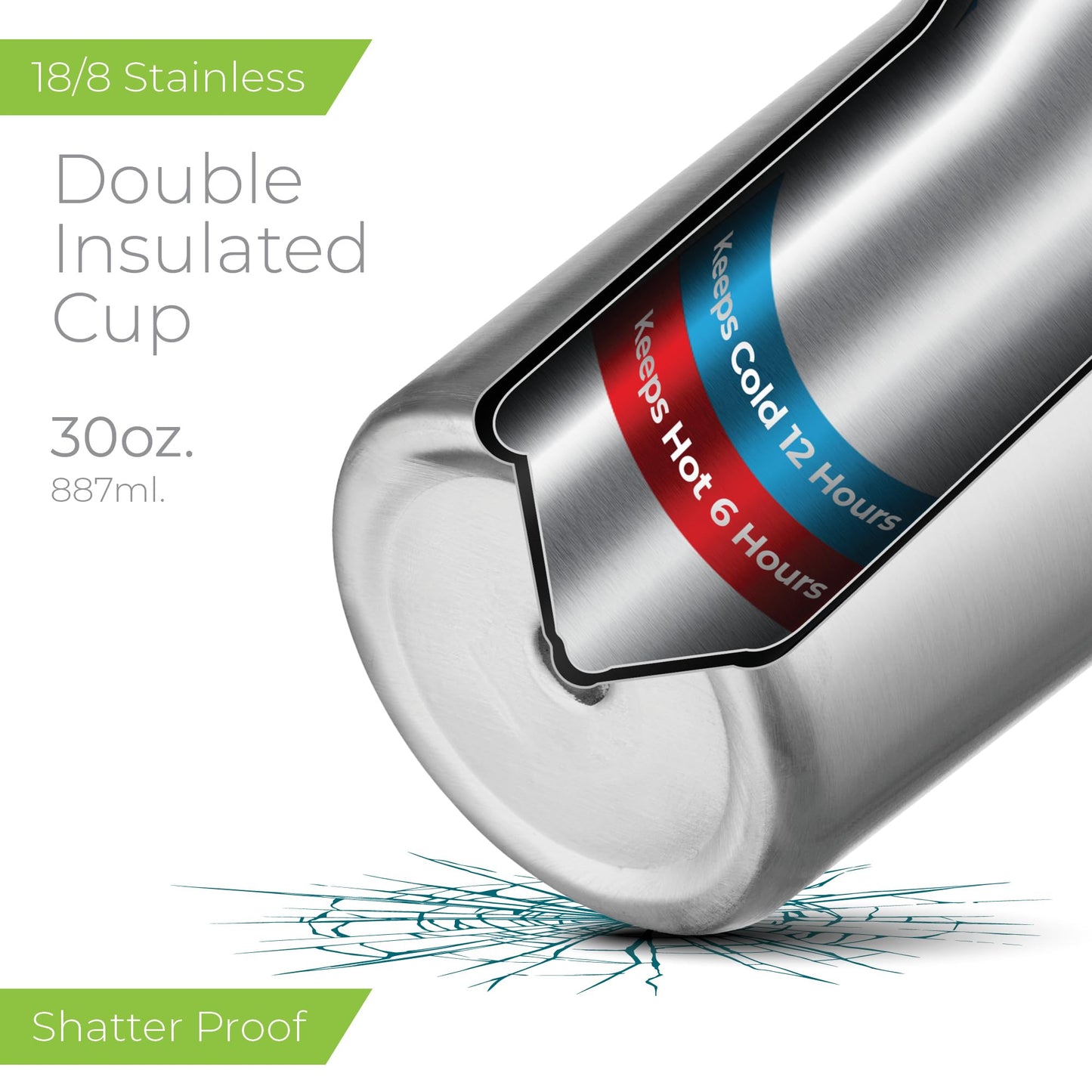 30oz Insulated Tumbler with Lid and Straw