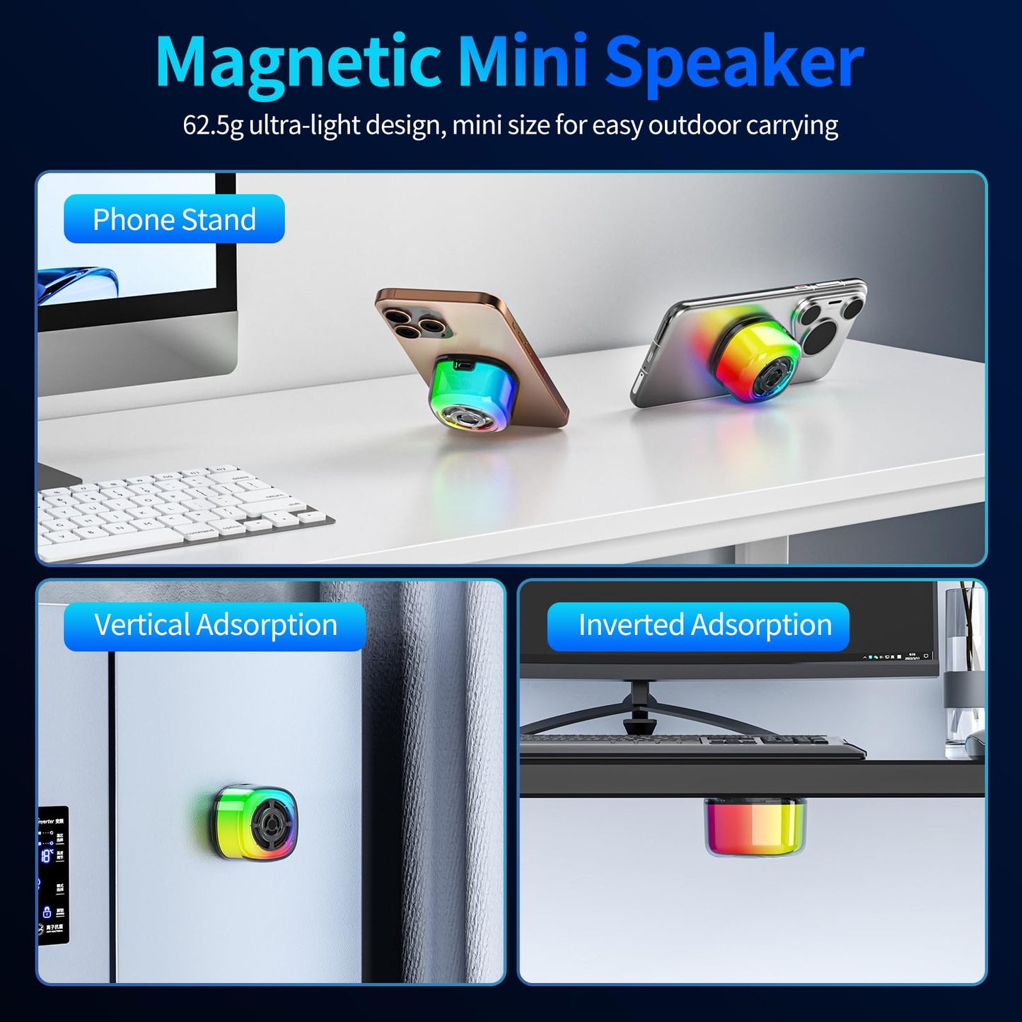 Portable Bluetooth Speaker with RGB Light & HD Sound