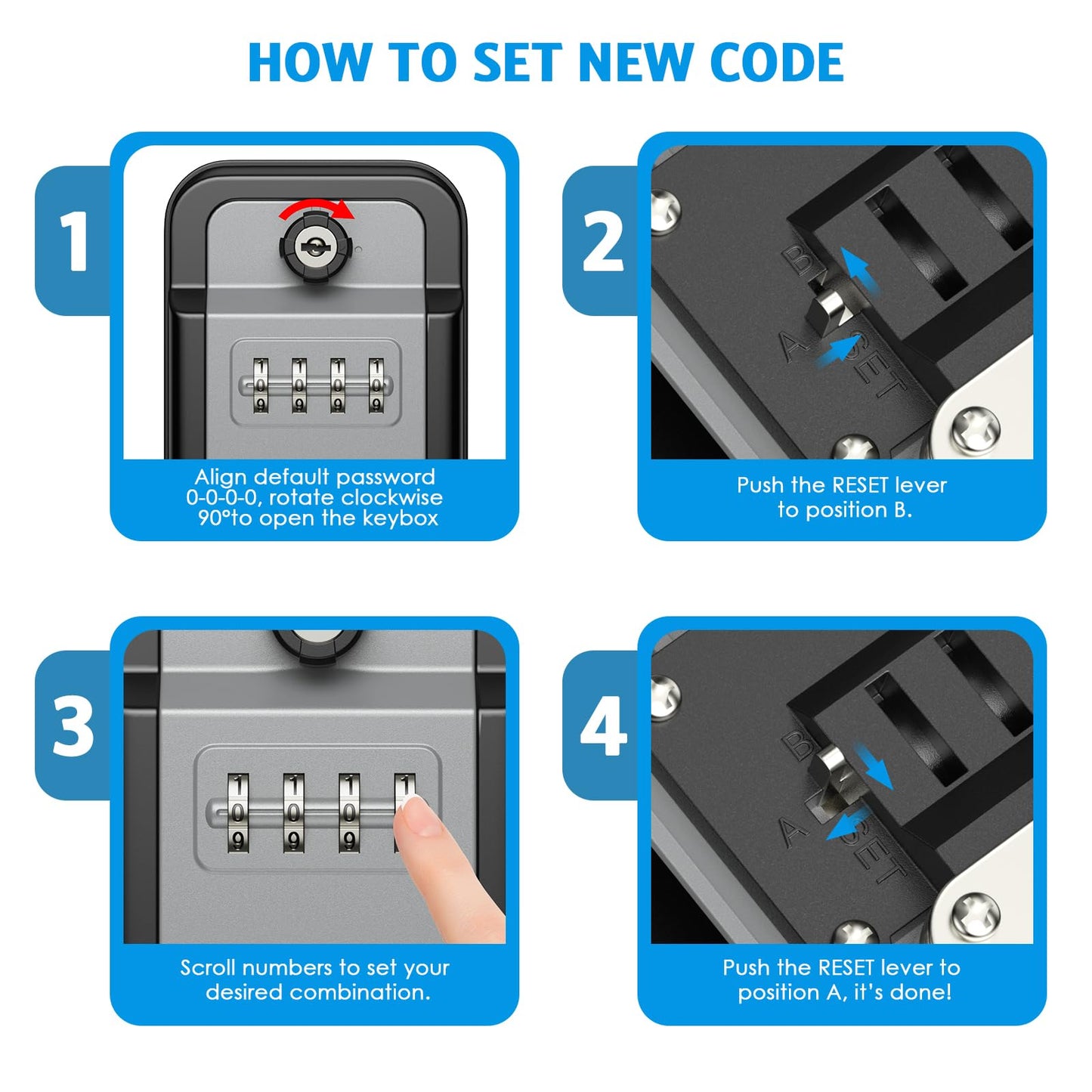 Key Safe Box AMIR 4 Digit Combination Lock