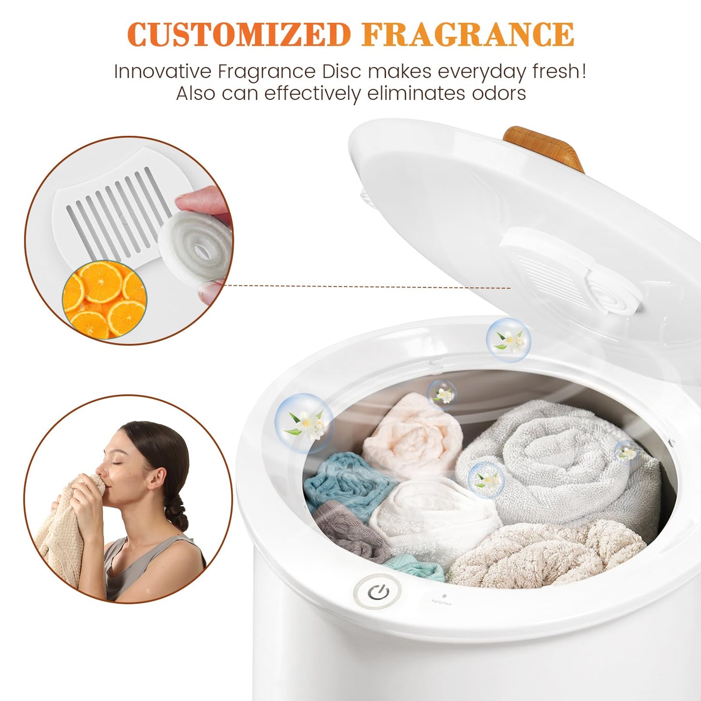 Keenray Bucket Style Towel Warmers, Luxury Bucket Towel Warmer, Large Towel Warmer for Bathroom, Auto Shut Off, Fits Up to Two 40"X70" Oversized Towels, Bathrobes, Blankets, PJ's and More, White, CL1