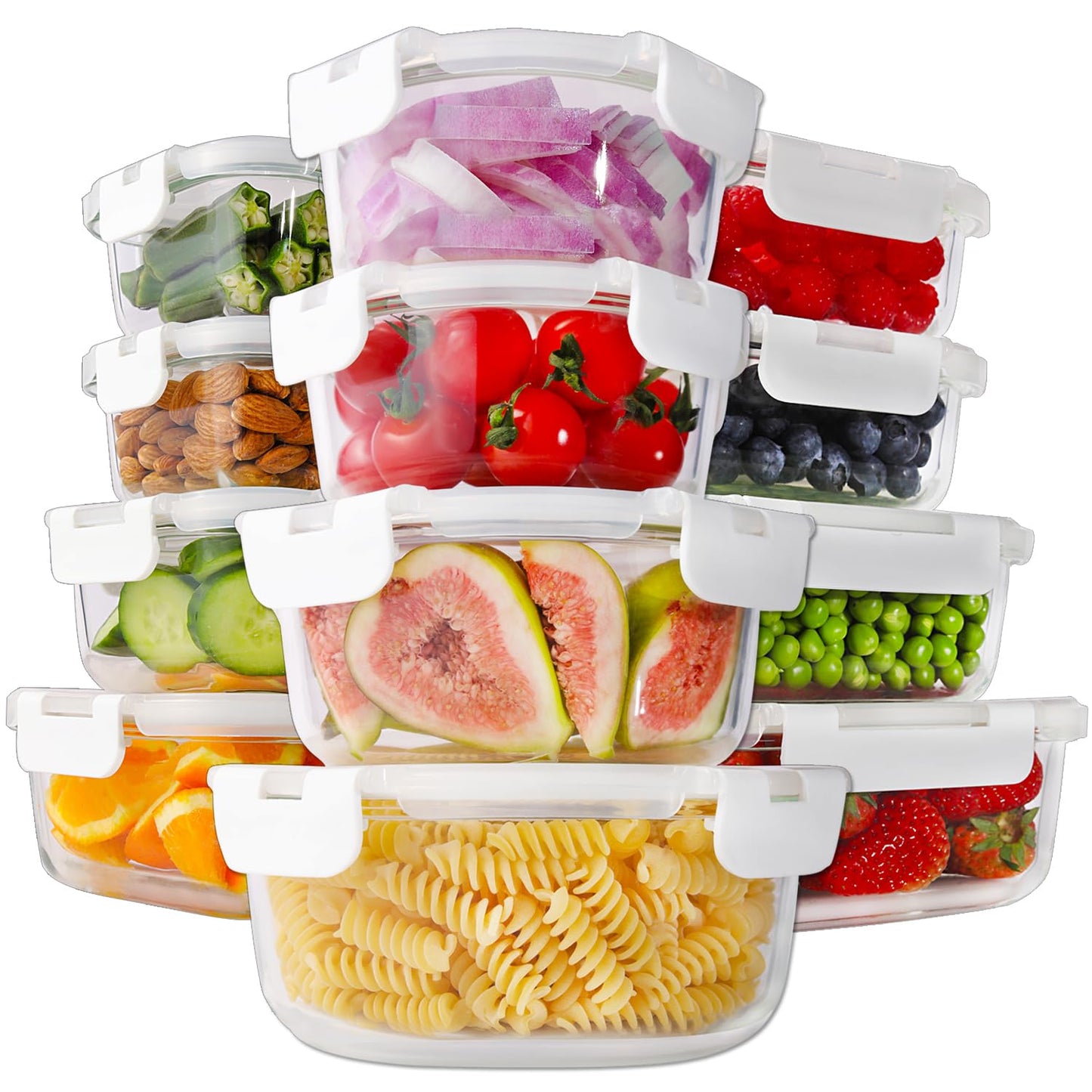 24pc Glass Meal Prep Containers with Lids