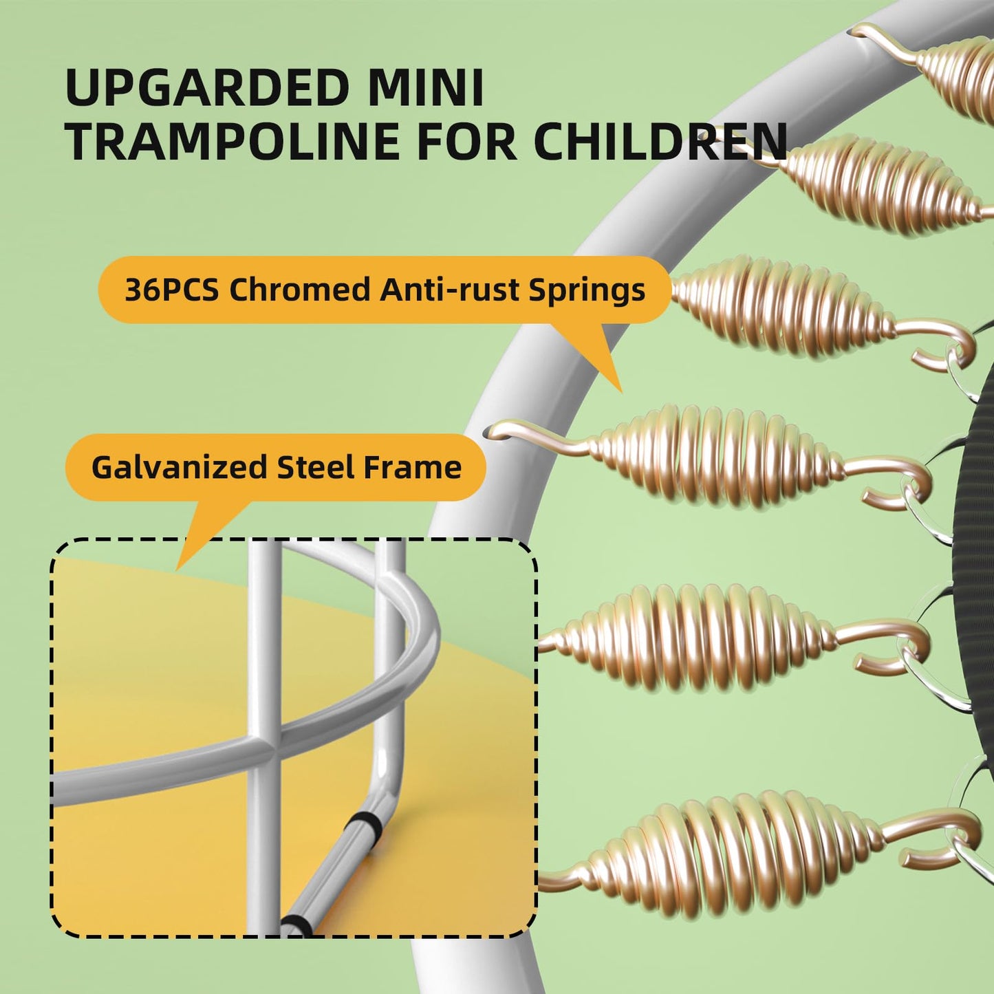 55" Indoor Outdoor Trampoline for Kids